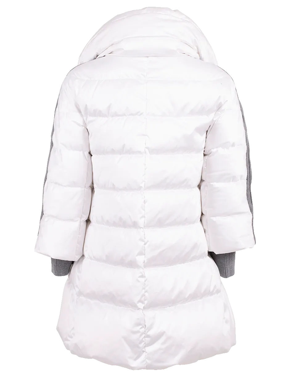 3/4 Sleeve A-Line Puffer Jacket