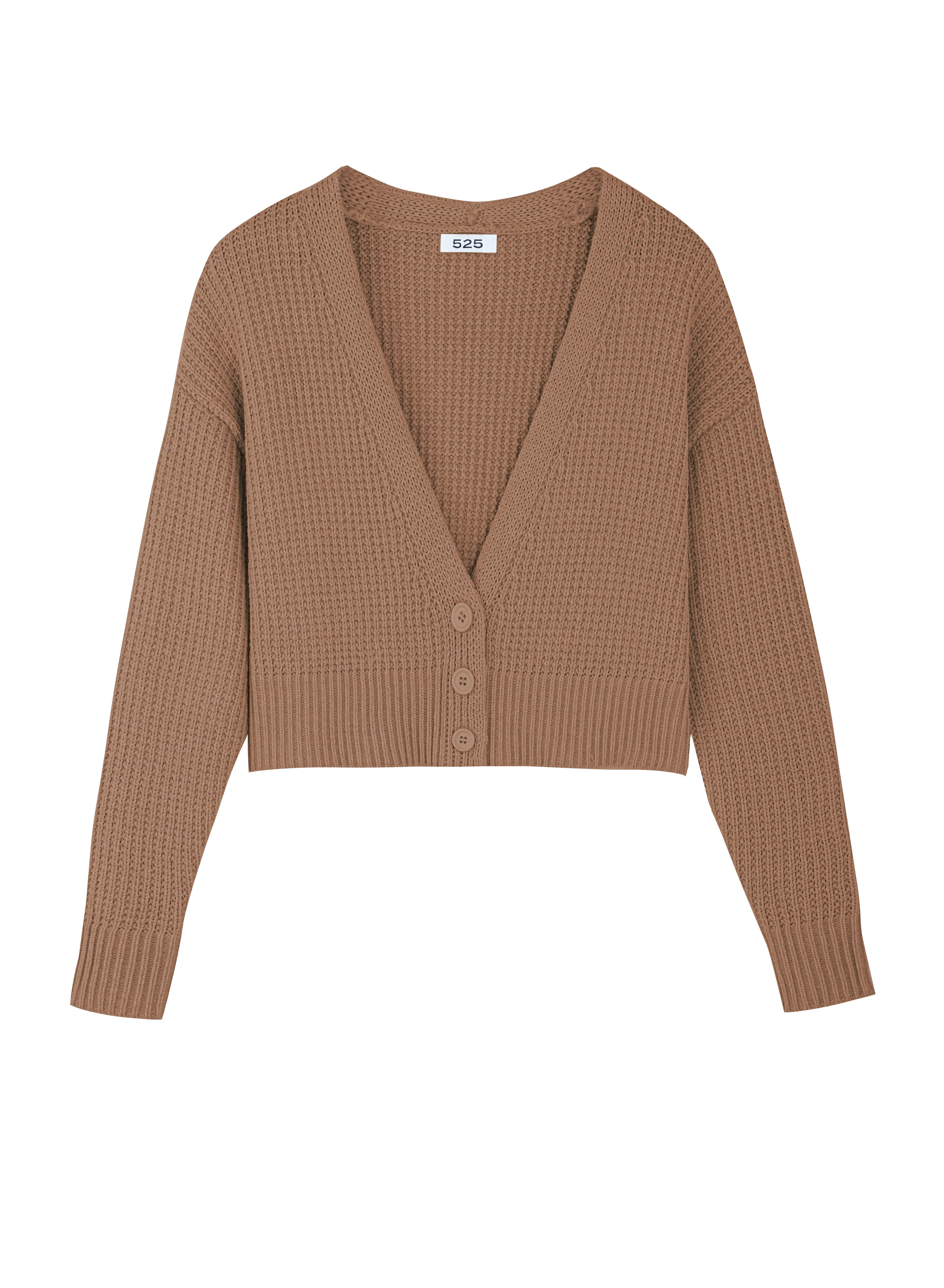 525 America Jenny Cropped Button Down Cardigan in Cinnamon