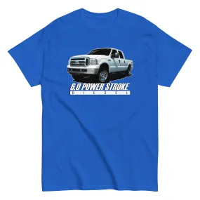 6.0 Power Stroke Diesel T-Shirt With F250 Crew Cab Design