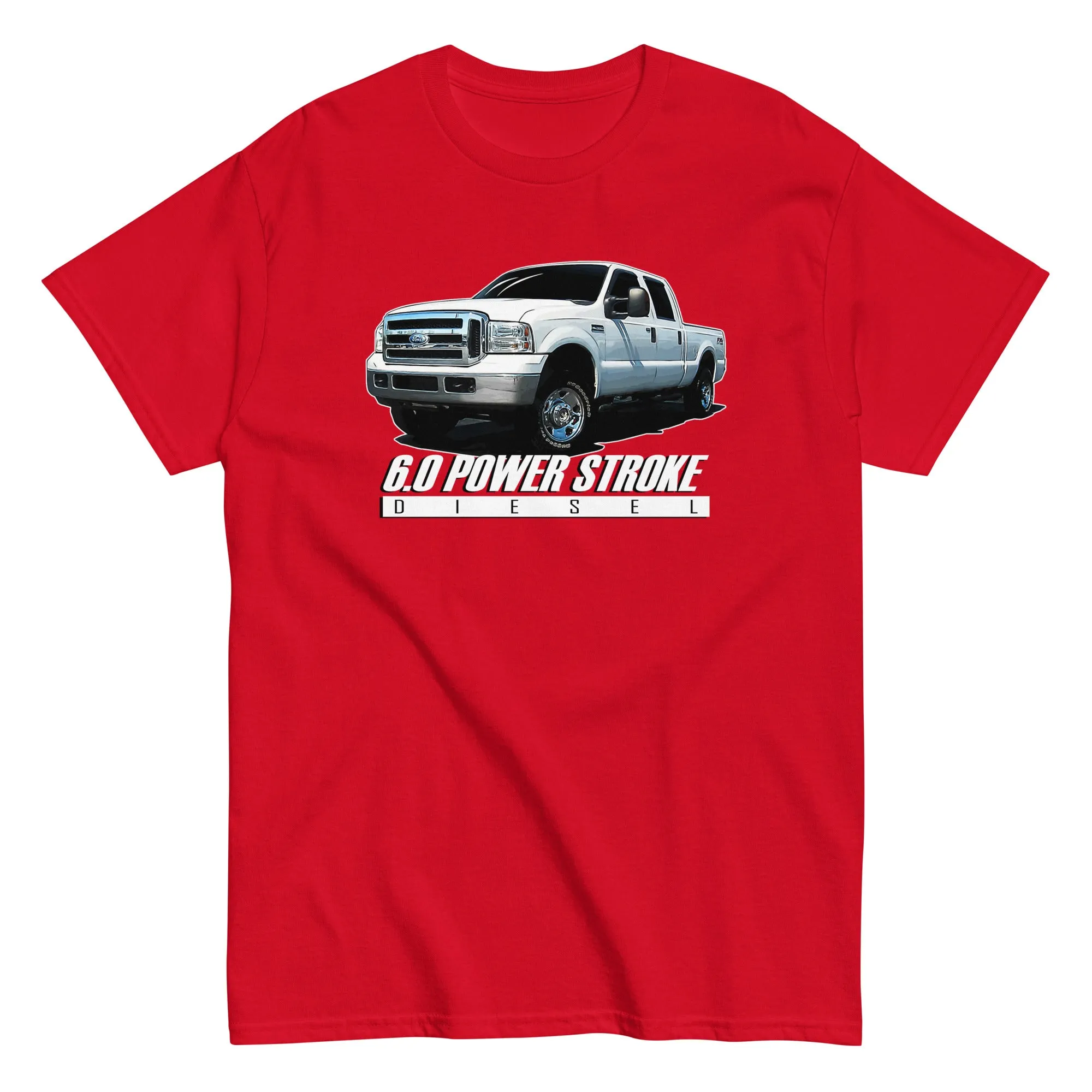 6.0 Power Stroke Diesel T-Shirt With F250 Crew Cab Design