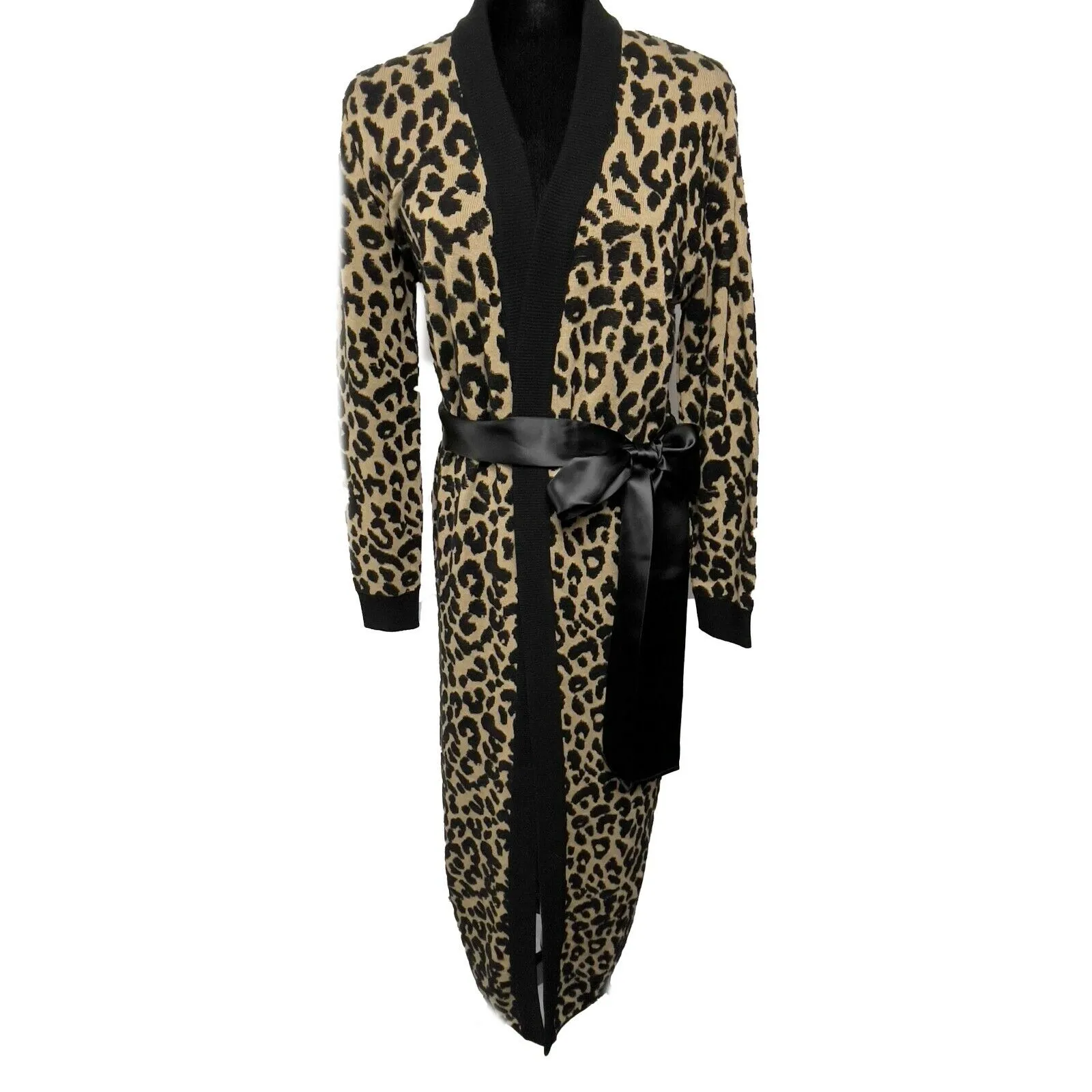 Be Blumarine - New w/ Tags - Leopard Printed Long Cardigan - Brown, Black - 4