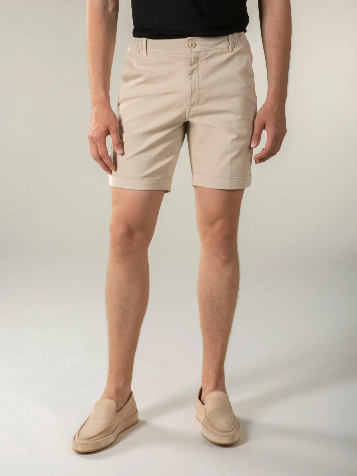 Beige Cotton Seaside Shorts