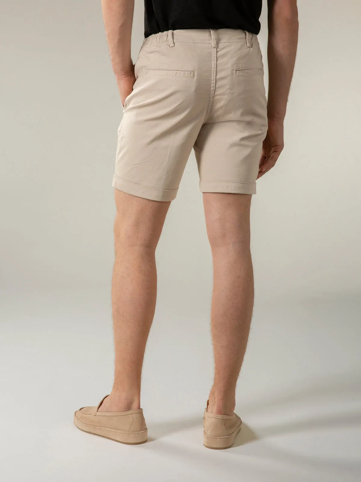 Beige Cotton Seaside Shorts