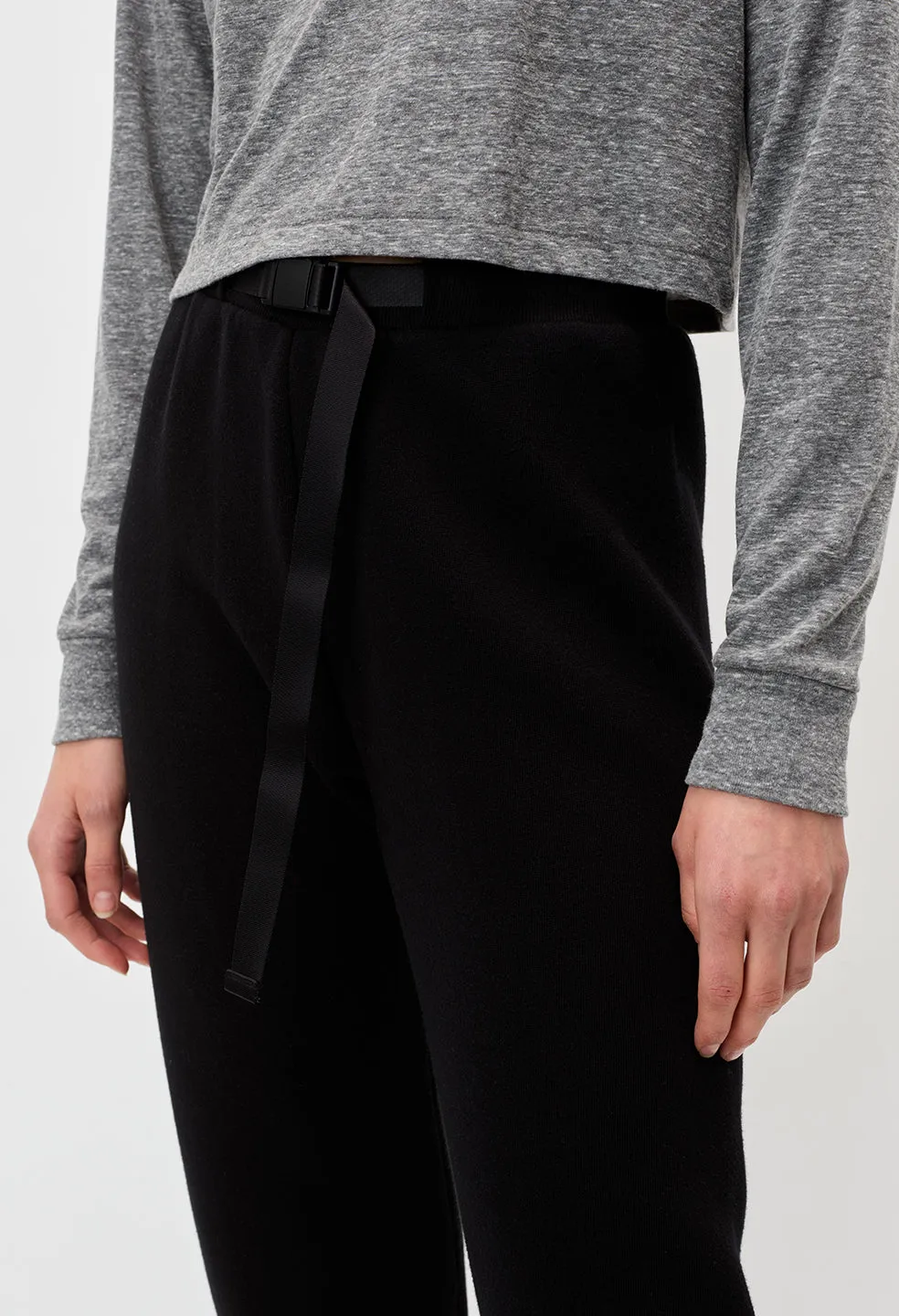 Belted Vintage Fleece Sweatpants / Black