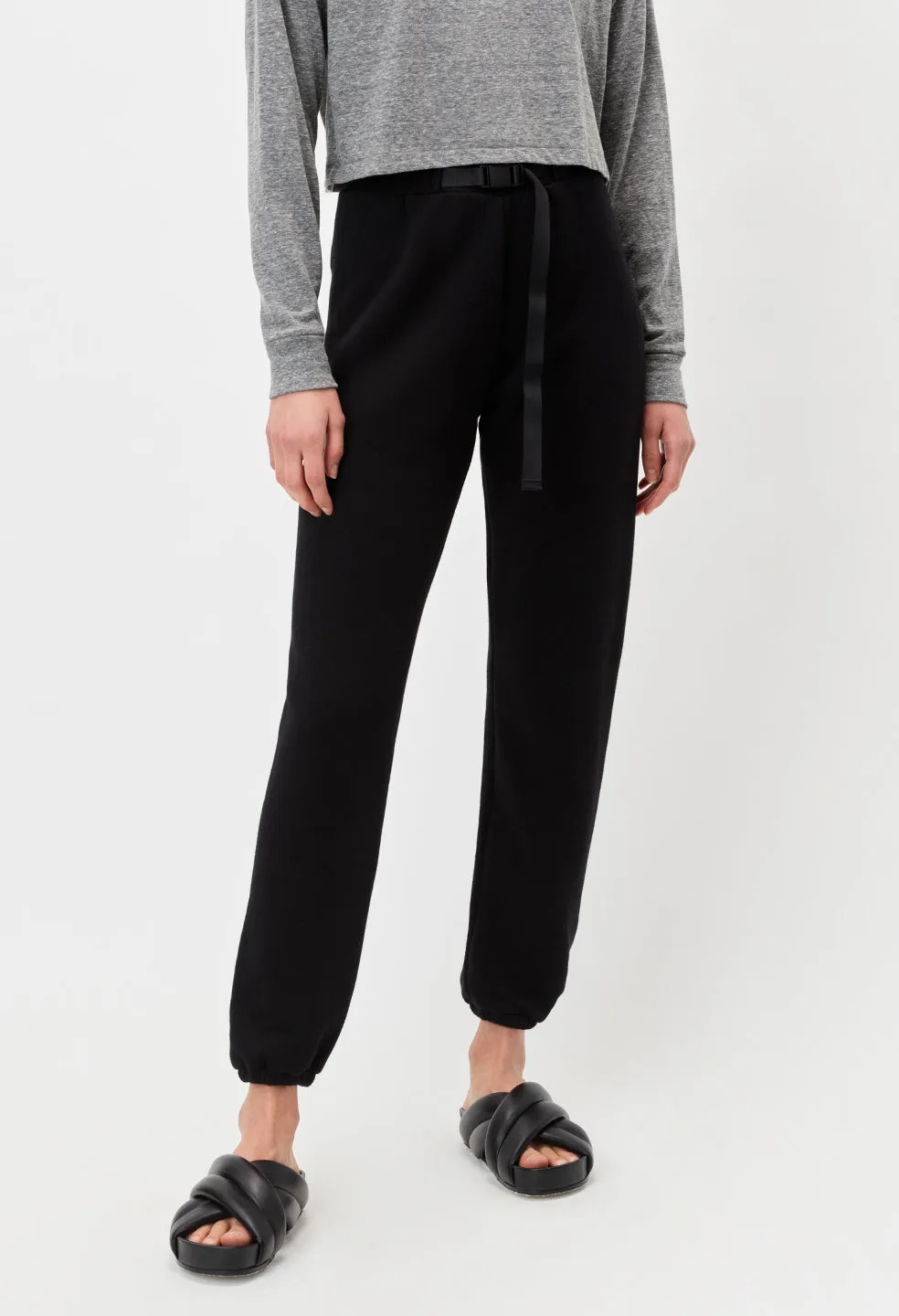 Belted Vintage Fleece Sweatpants / Black