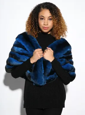 Blue Chinchilla Fur Cape