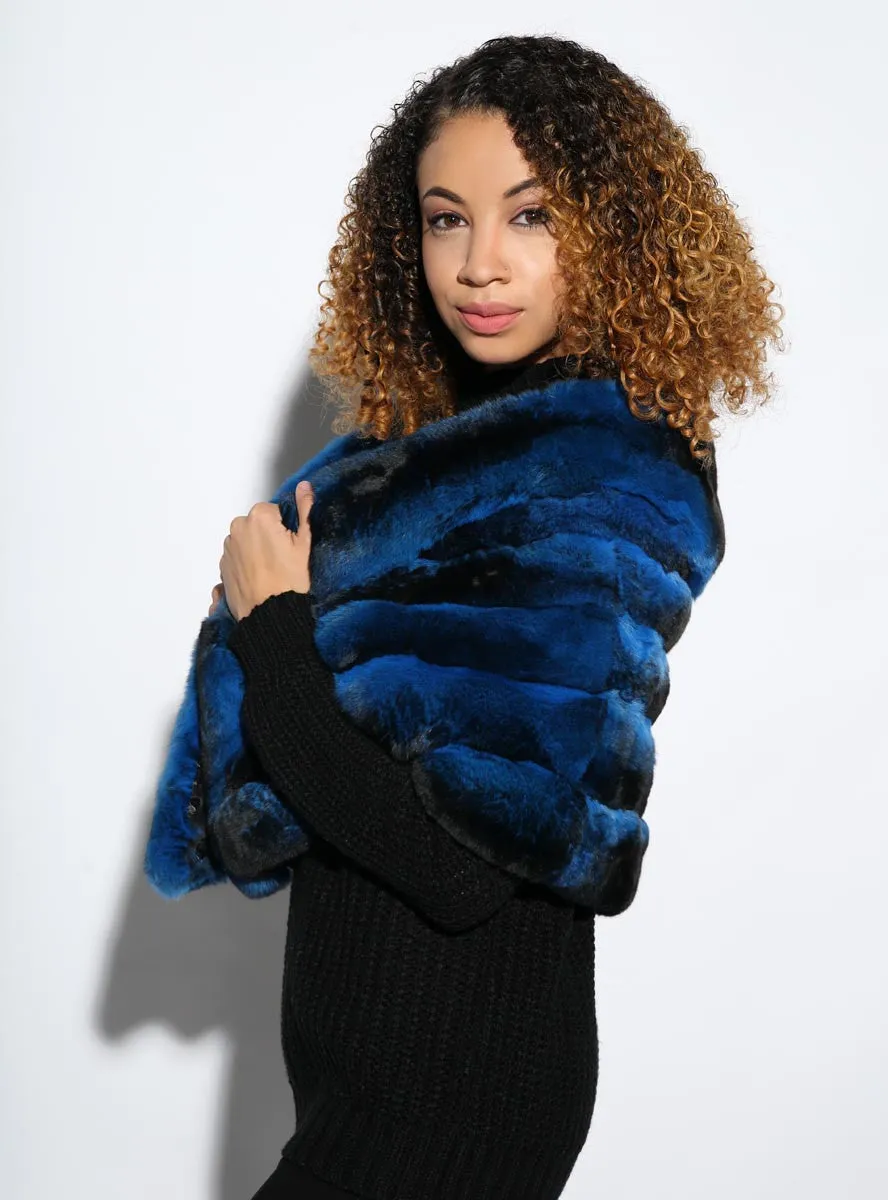 Blue Chinchilla Fur Cape