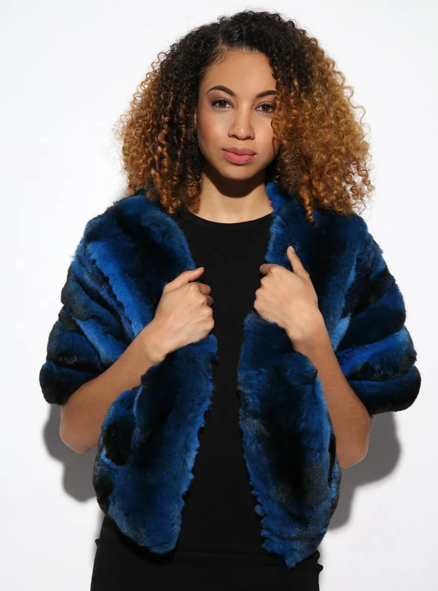 Blue Chinchilla Fur Cape