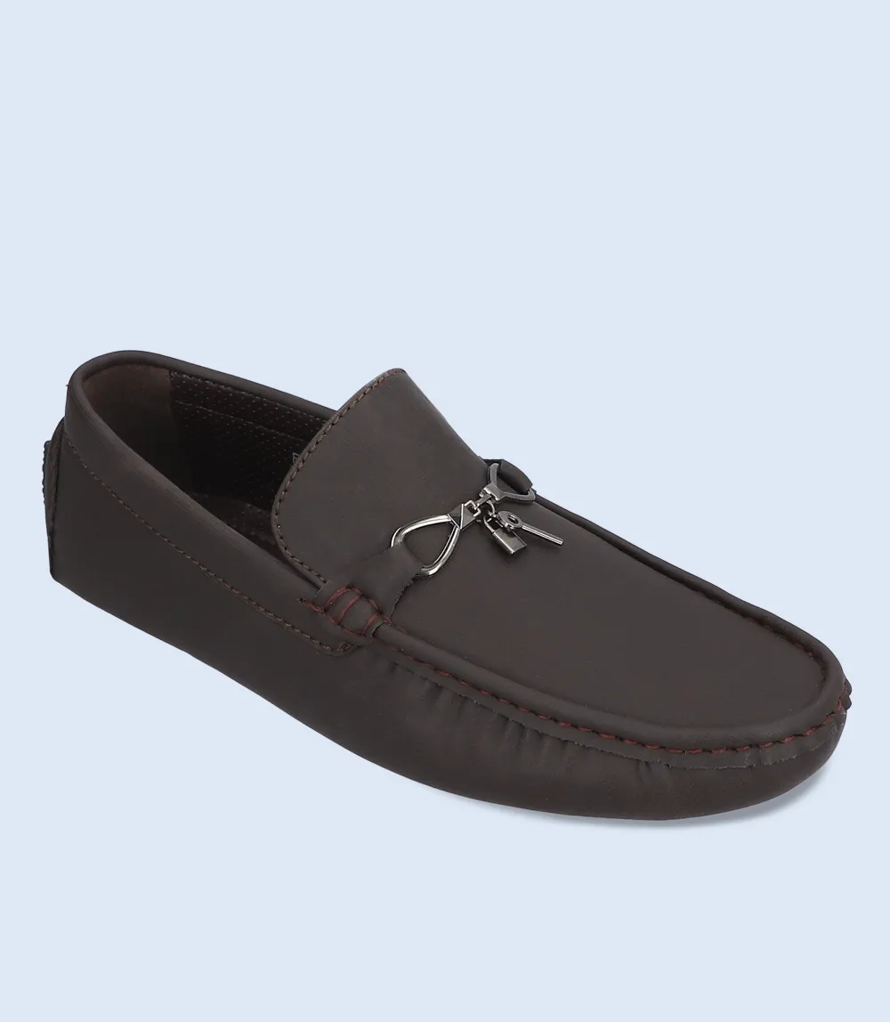 BM5219-COFFEE-Men Driving Moccasins