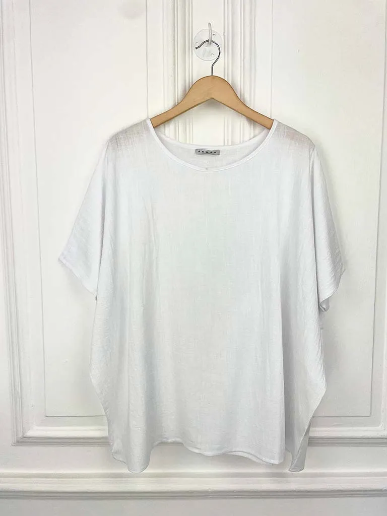 Boxy Cotton Tee - White