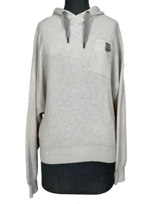 BRUNELLO CUCINELLI Monili-Loop English Rib Hoodie Size M