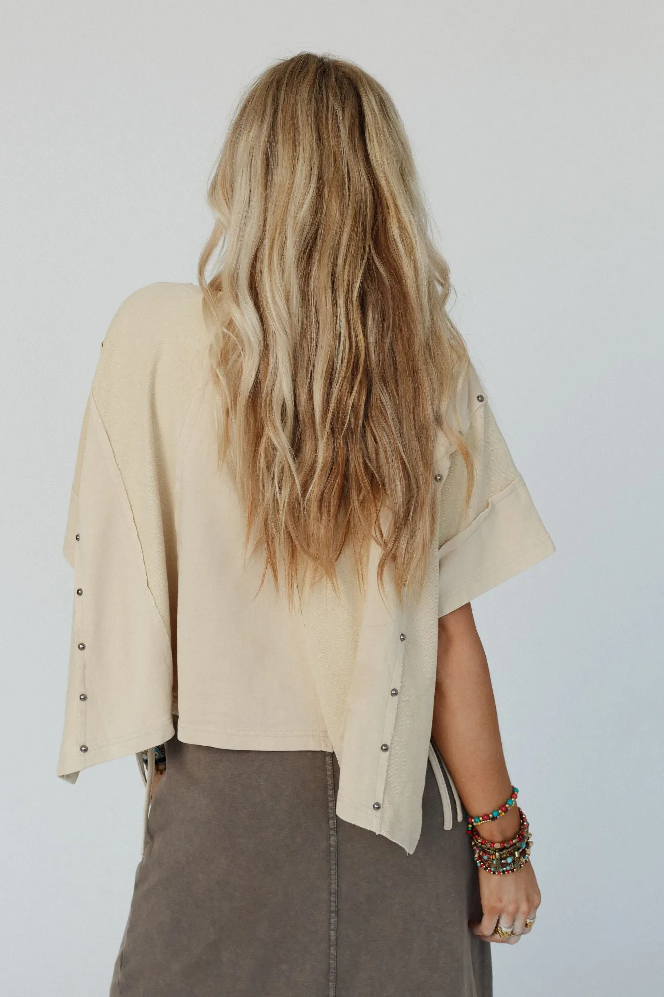 Cape Cod Studded Top - Tan