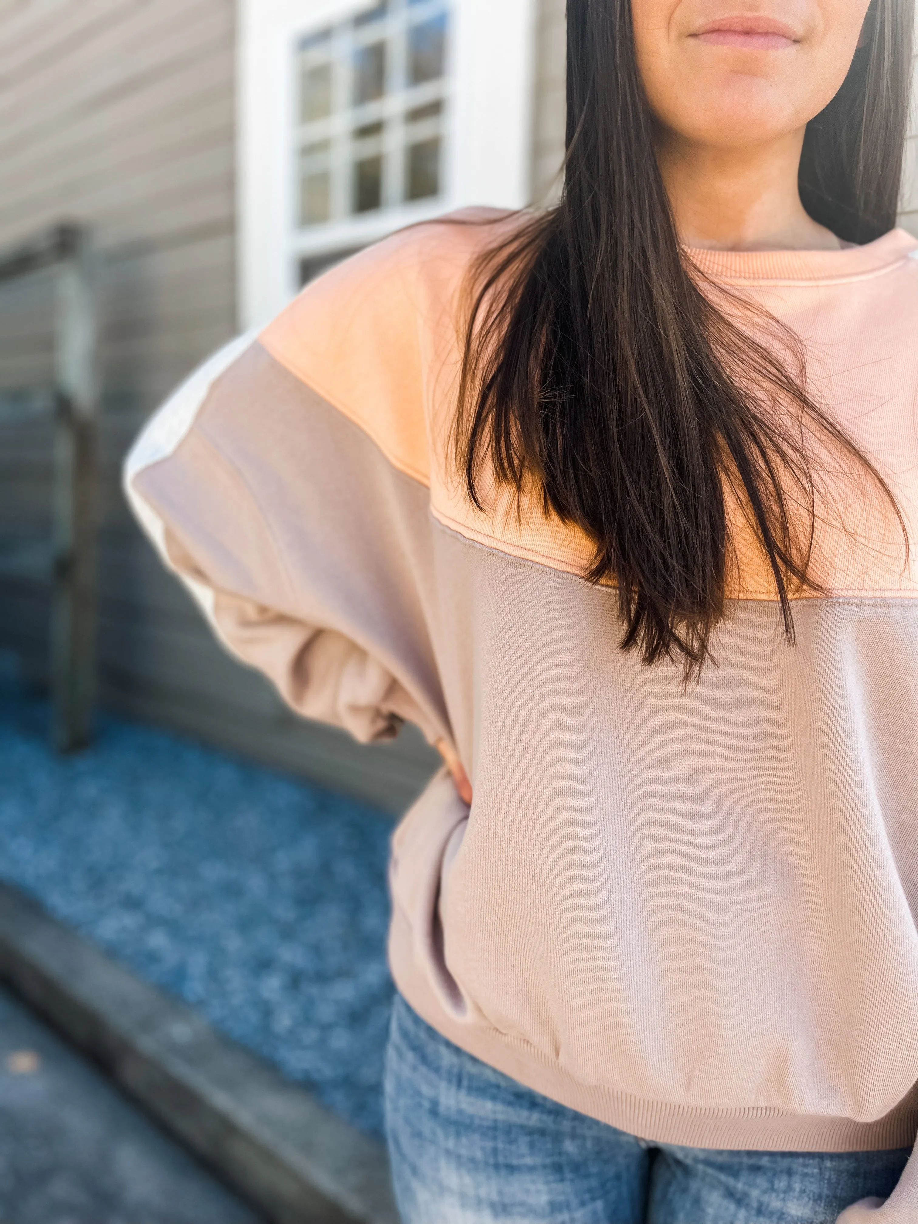 Color-Block Salmon Sweater