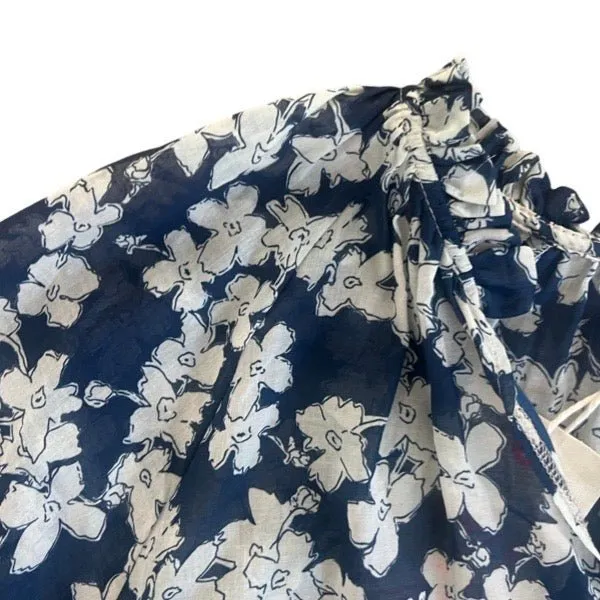 Cotton gauze print blouse