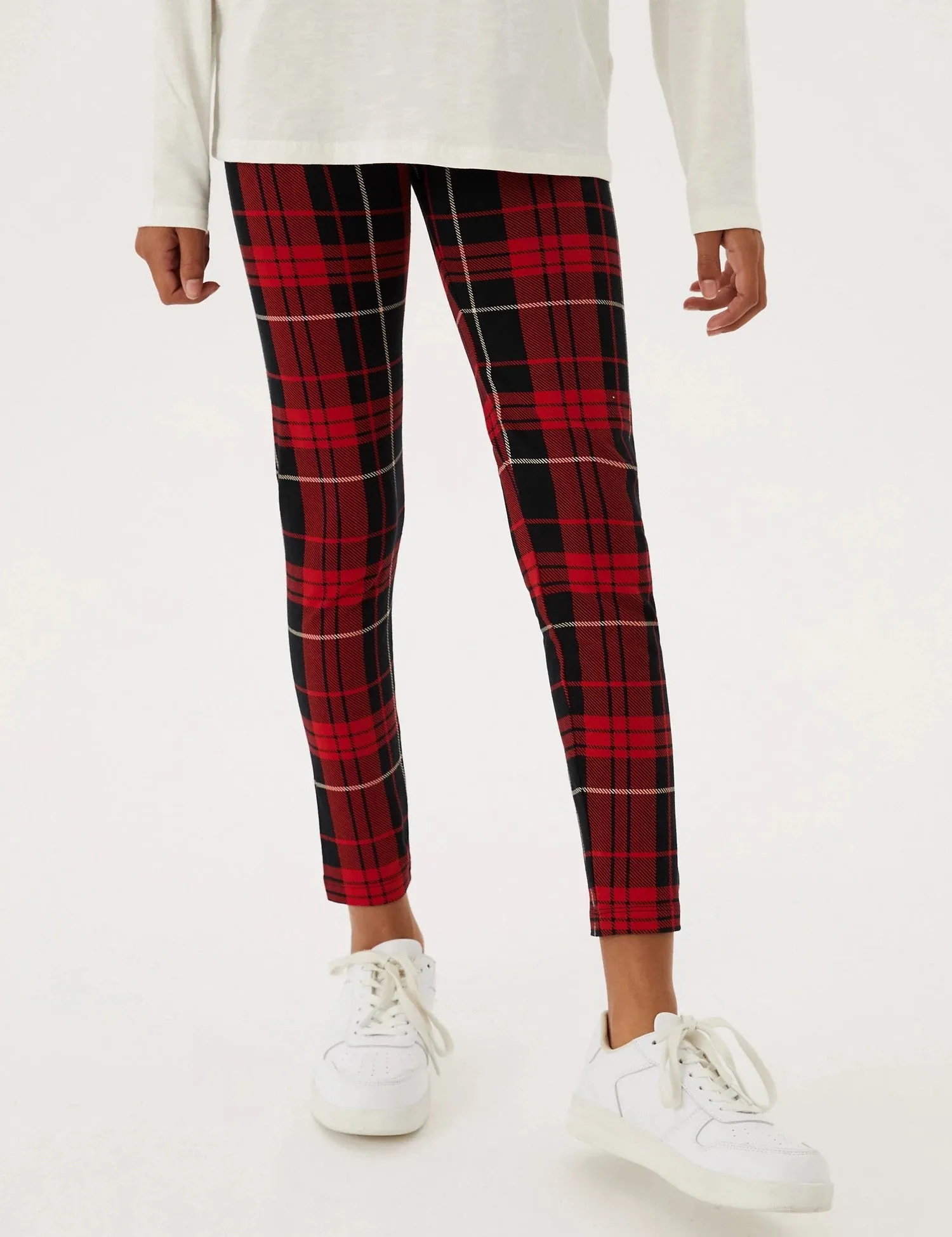 Cotton Rich Checked Leggings