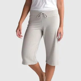 Cropped organic cotton fleece pants