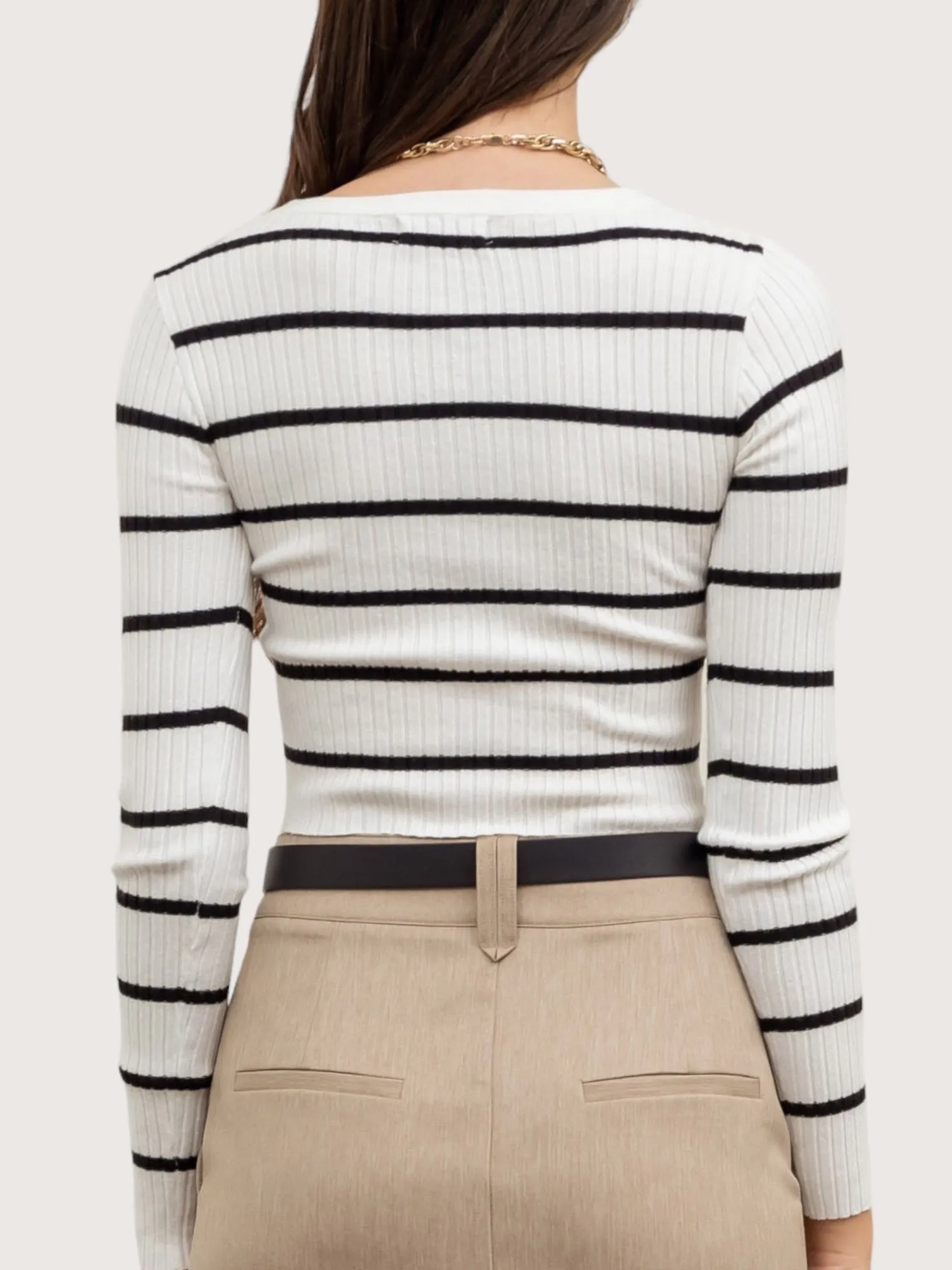 Cropped Striped Sweater