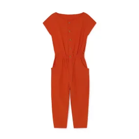 CRUSHED COTTON JUMPSUIT - Orange