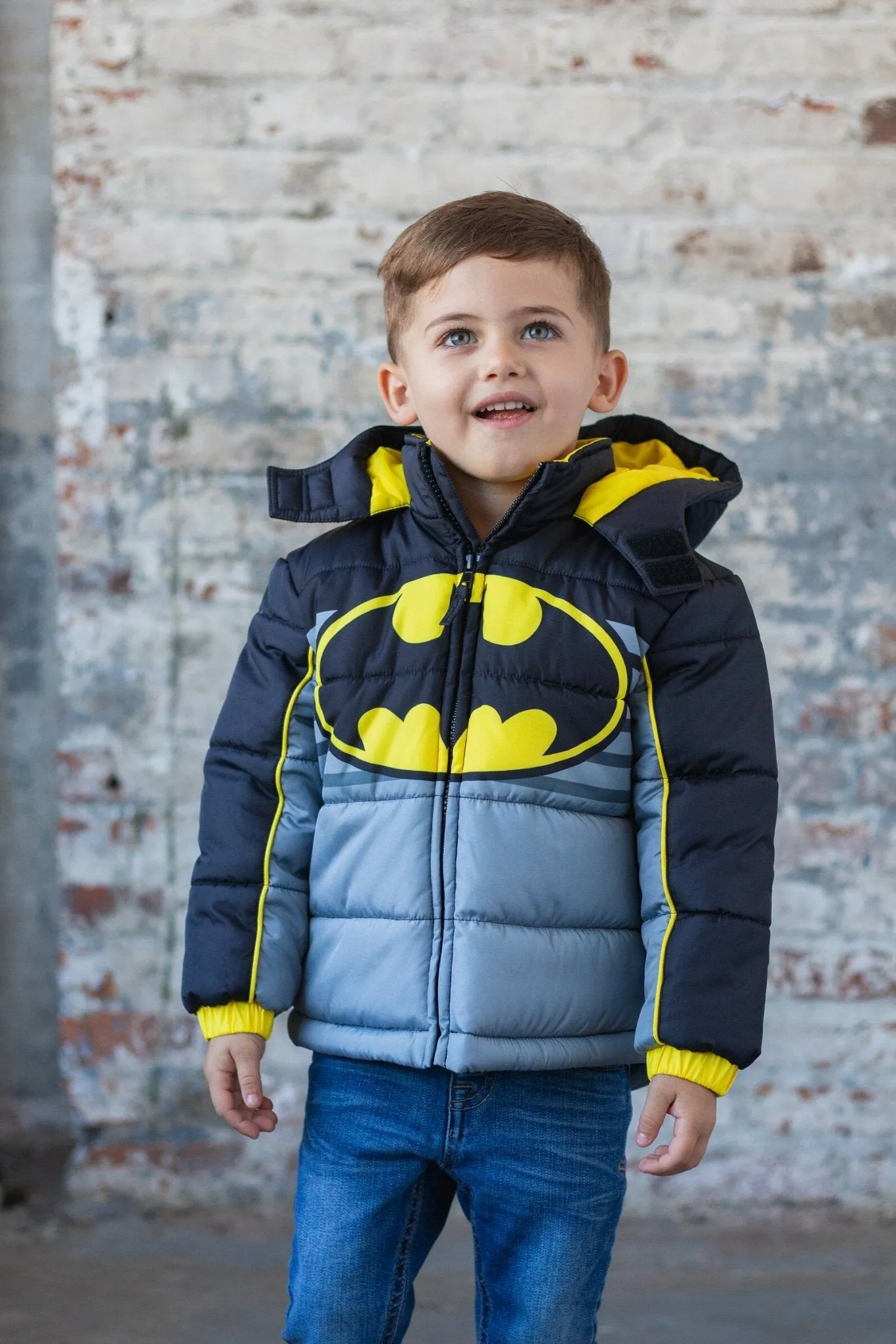 DC Comics Justice League Batman Zip Up Winter Coat Puffer Jacket