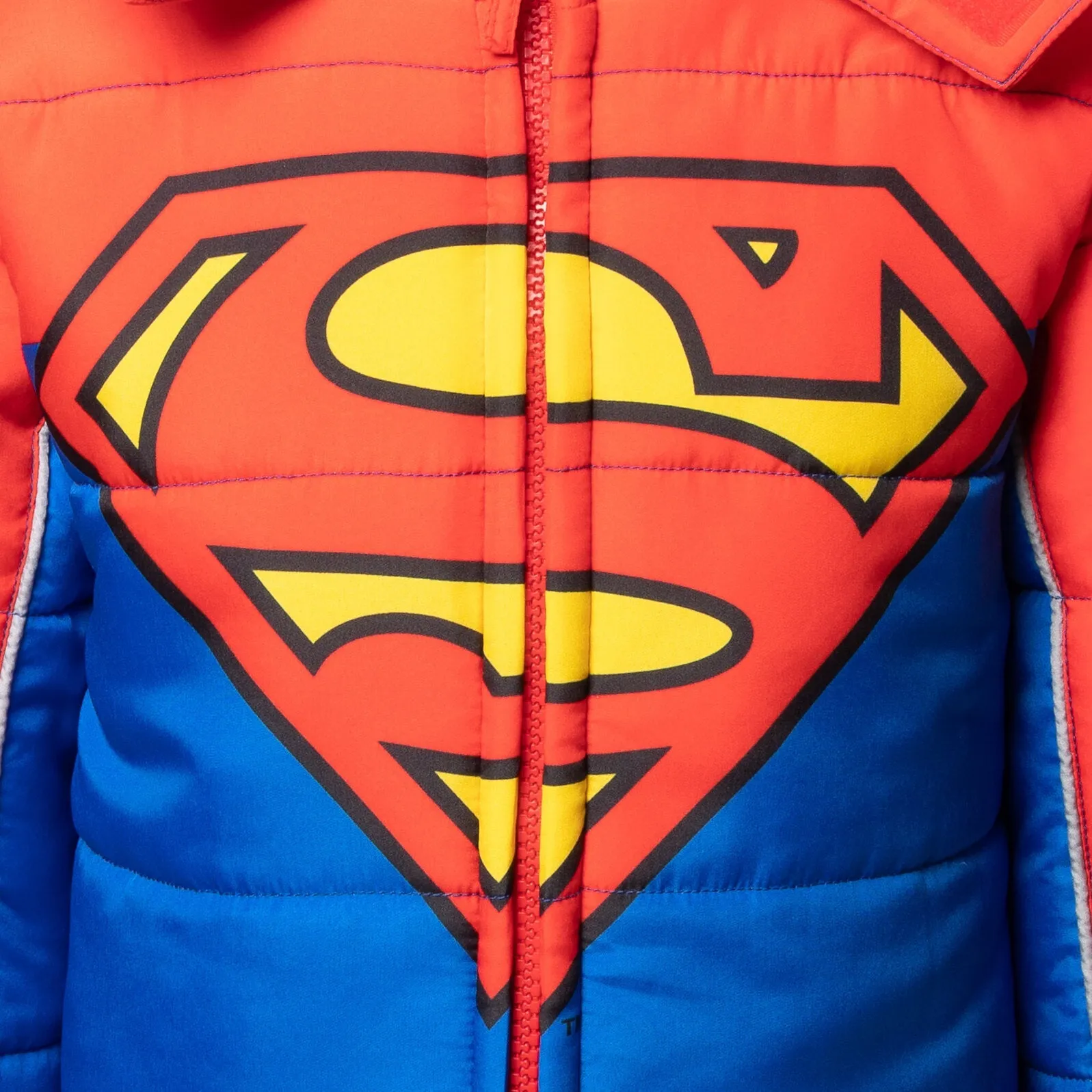 DC Comics Justice League Superman Zip Up Winter Coat Puffer Jacket