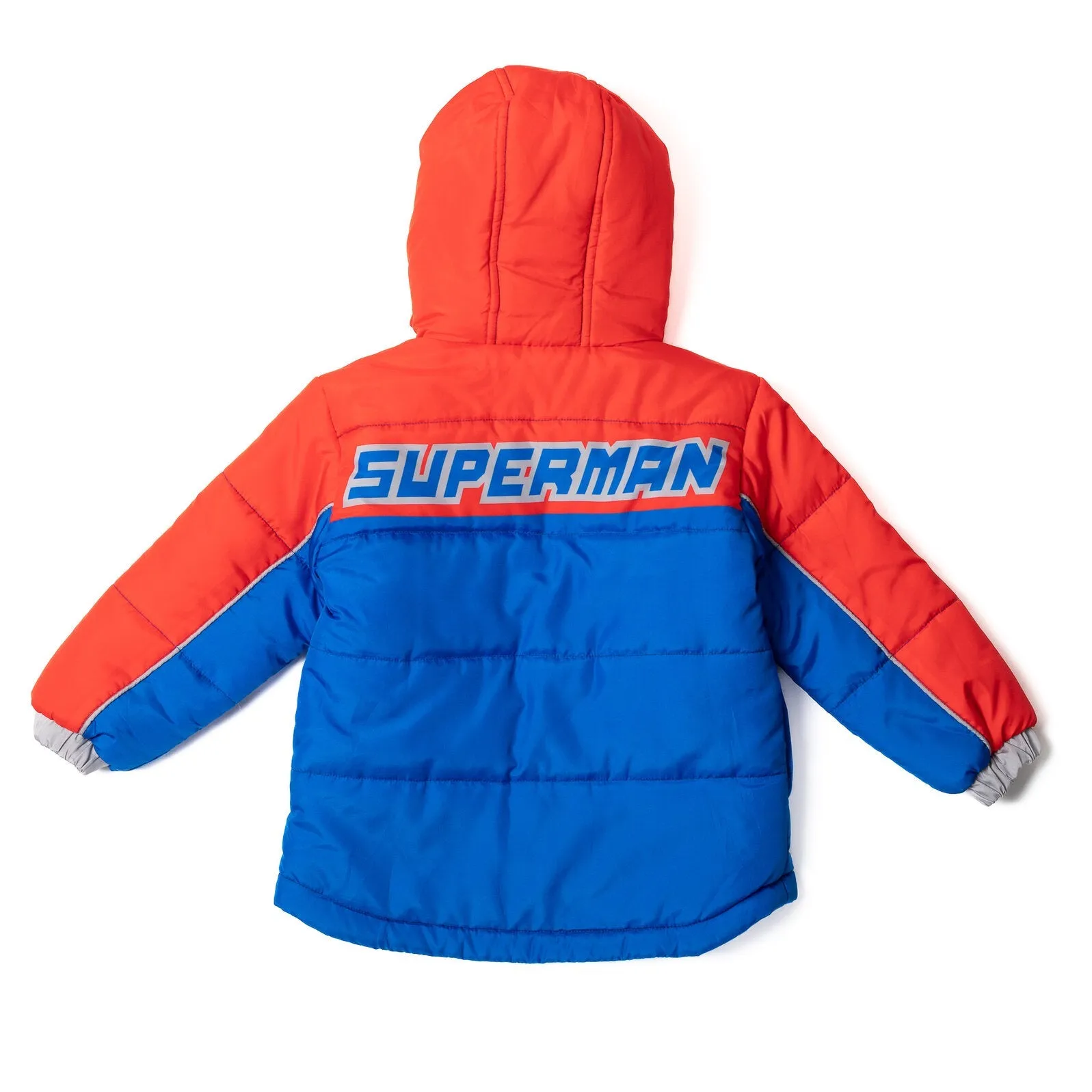 DC Comics Justice League Superman Zip Up Winter Coat Puffer Jacket