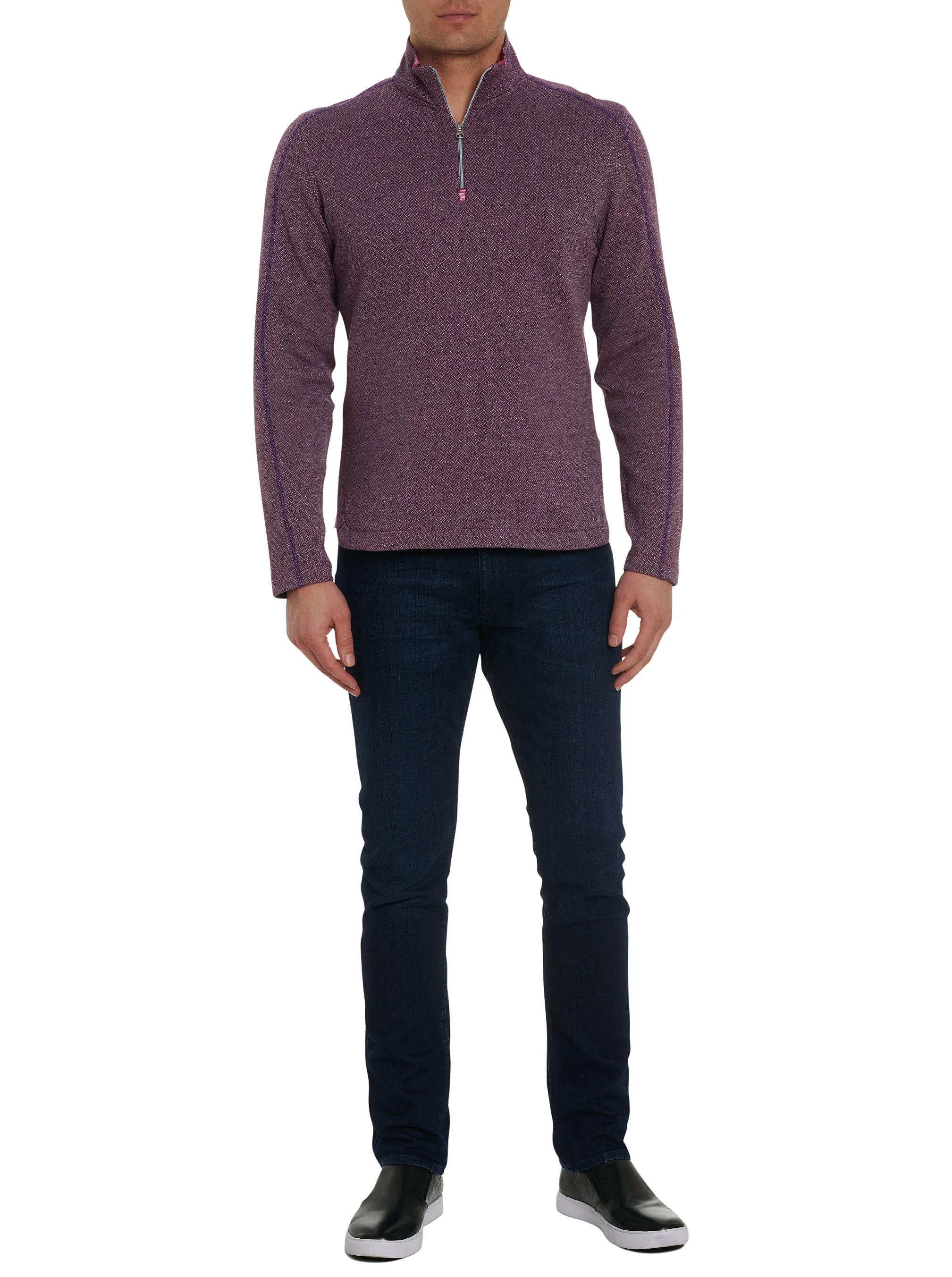 Delage Long Sleeve Quarter Zip Neck Shirt