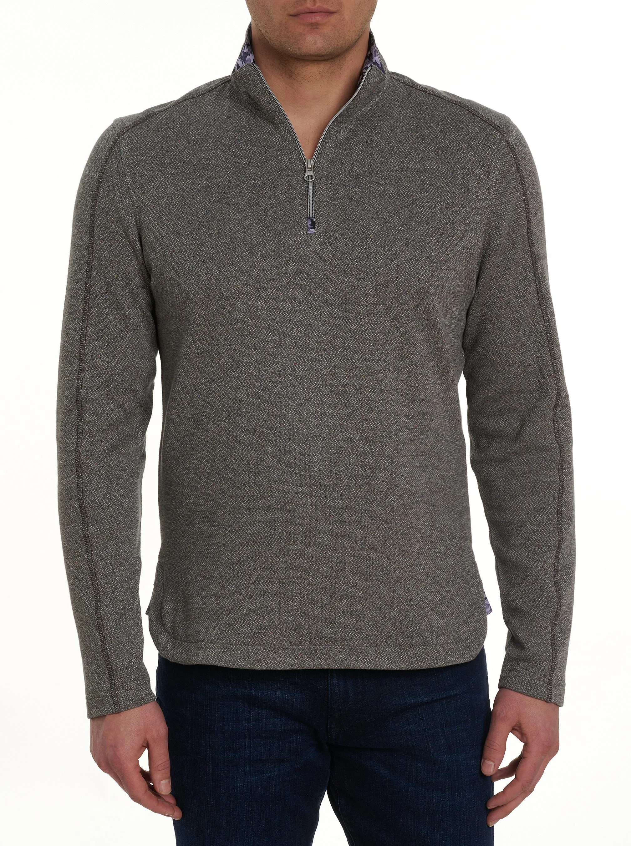 Delage Long Sleeve Quarter Zip Neck Shirt