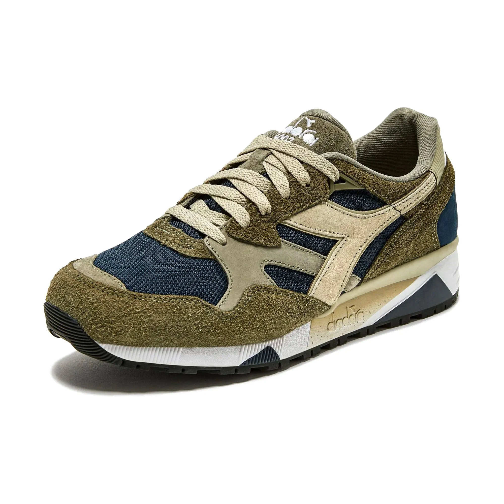 Diadora N9002 Winter Pack Trainers in Beach and Warm Olive Color