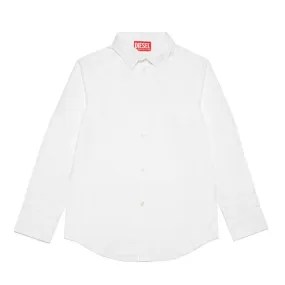 Diesel Boys Long Sleeve White Dress Shirt_ J01746