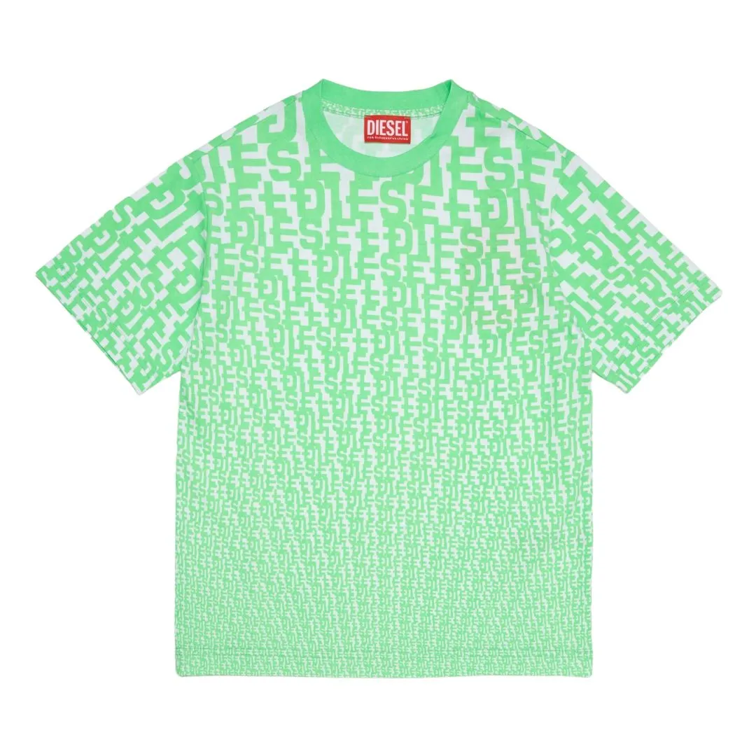 Diesel T-Shirt All Over Print Green