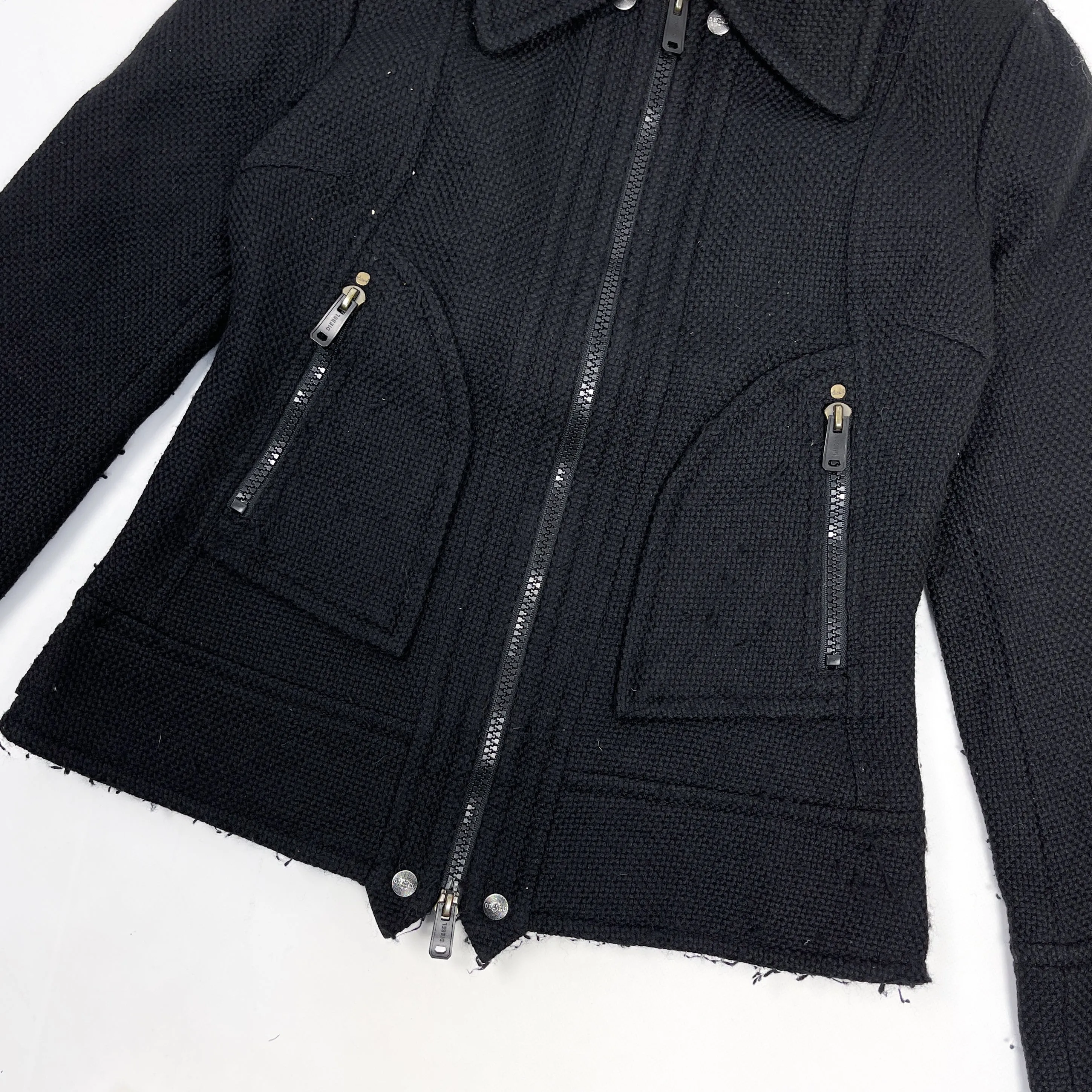 Vintage 2000s Diesel Wool Black Zipped Jacket