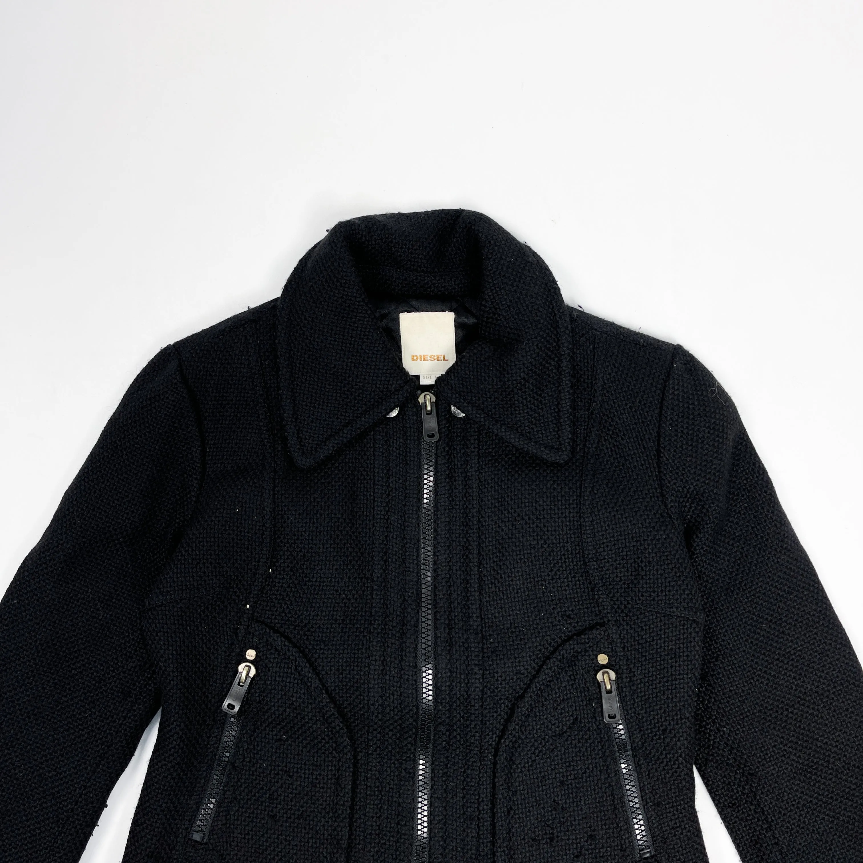 Vintage 2000s Diesel Wool Black Zipped Jacket