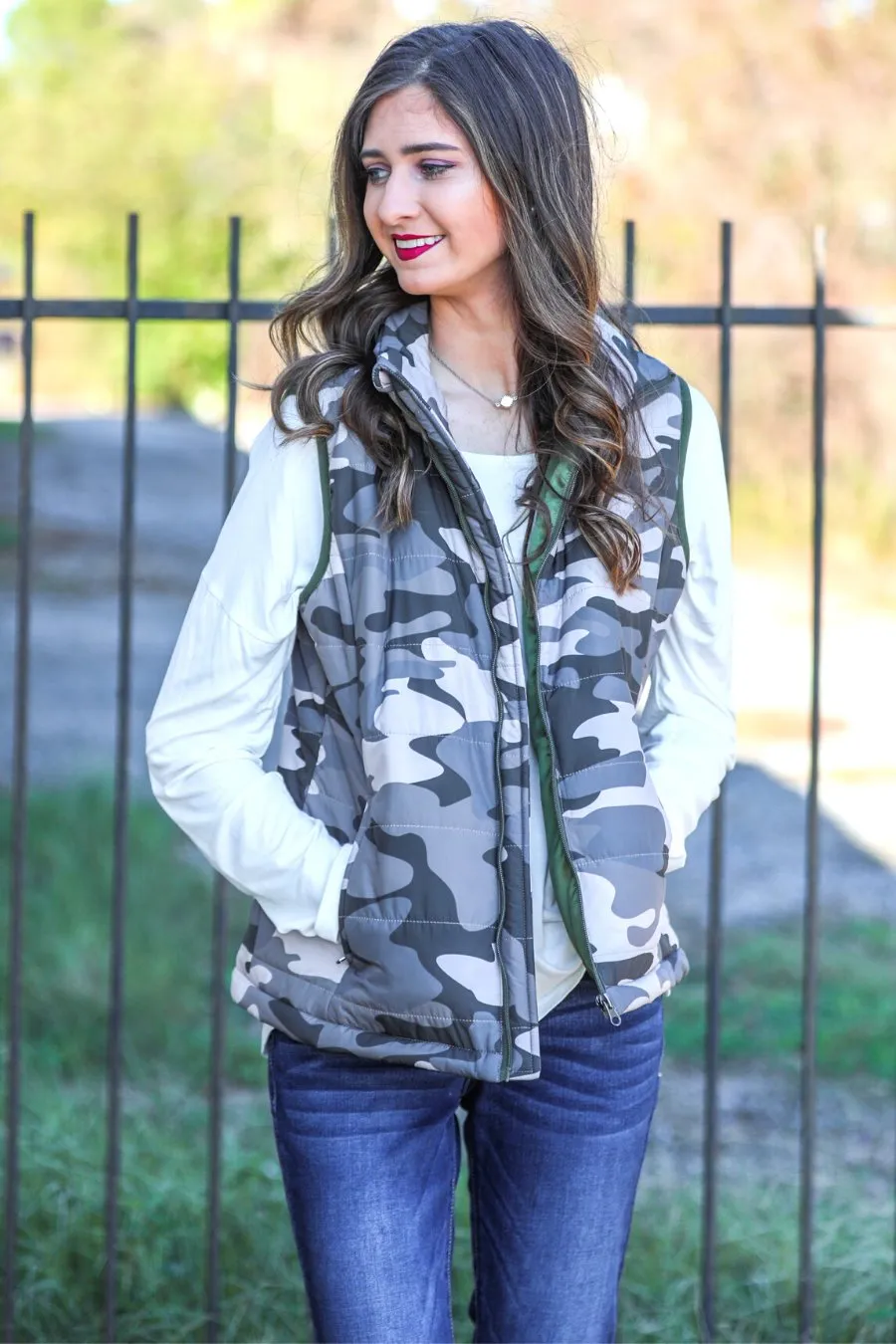 Dillion Camo Puffer Vest