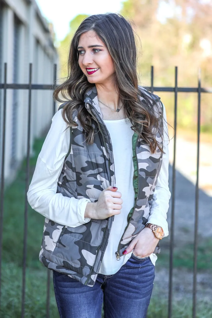 Dillion Camo Puffer Vest