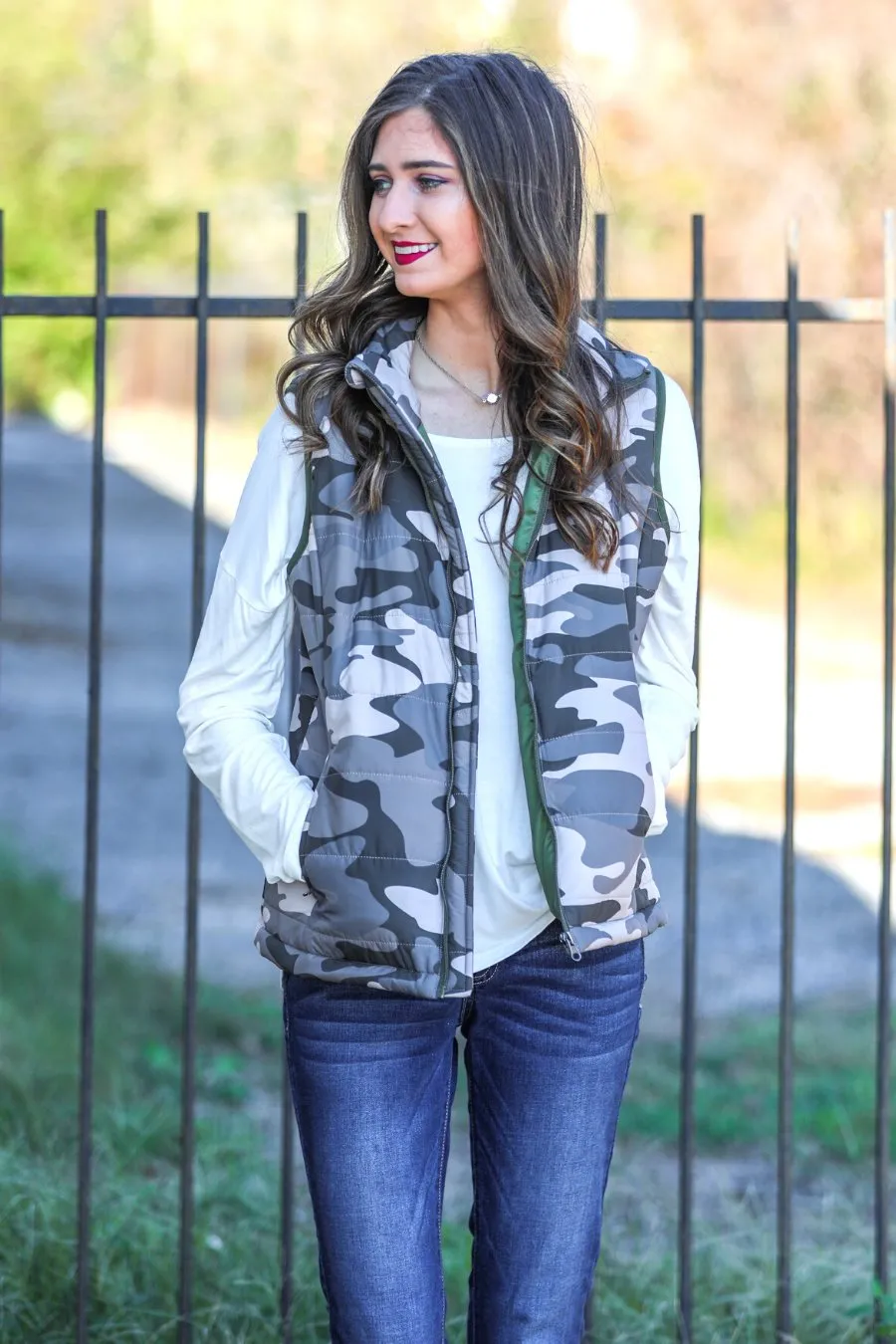 Dillion Camo Puffer Vest