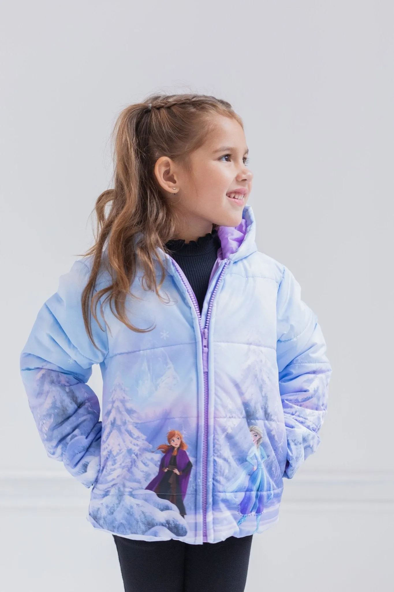 Disney Frozen Zip Up Winter Coat Puffer Jacket