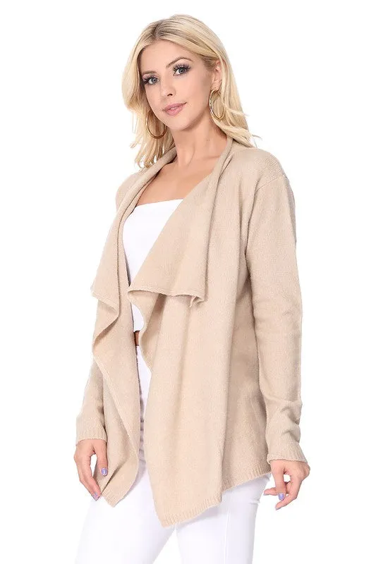 Draped Stylish Cape Sweater Cardigan