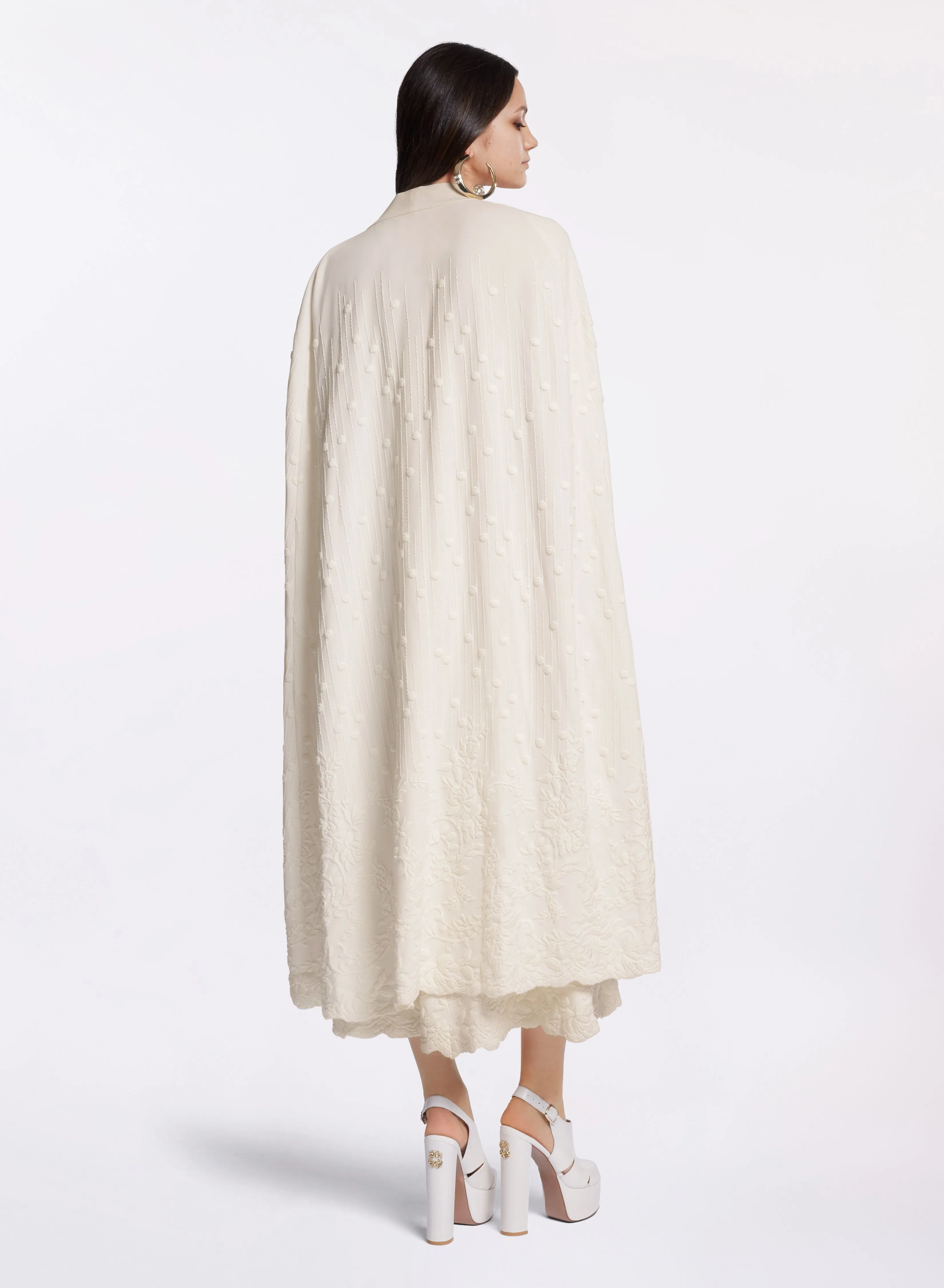 Embroidered Cady Cape