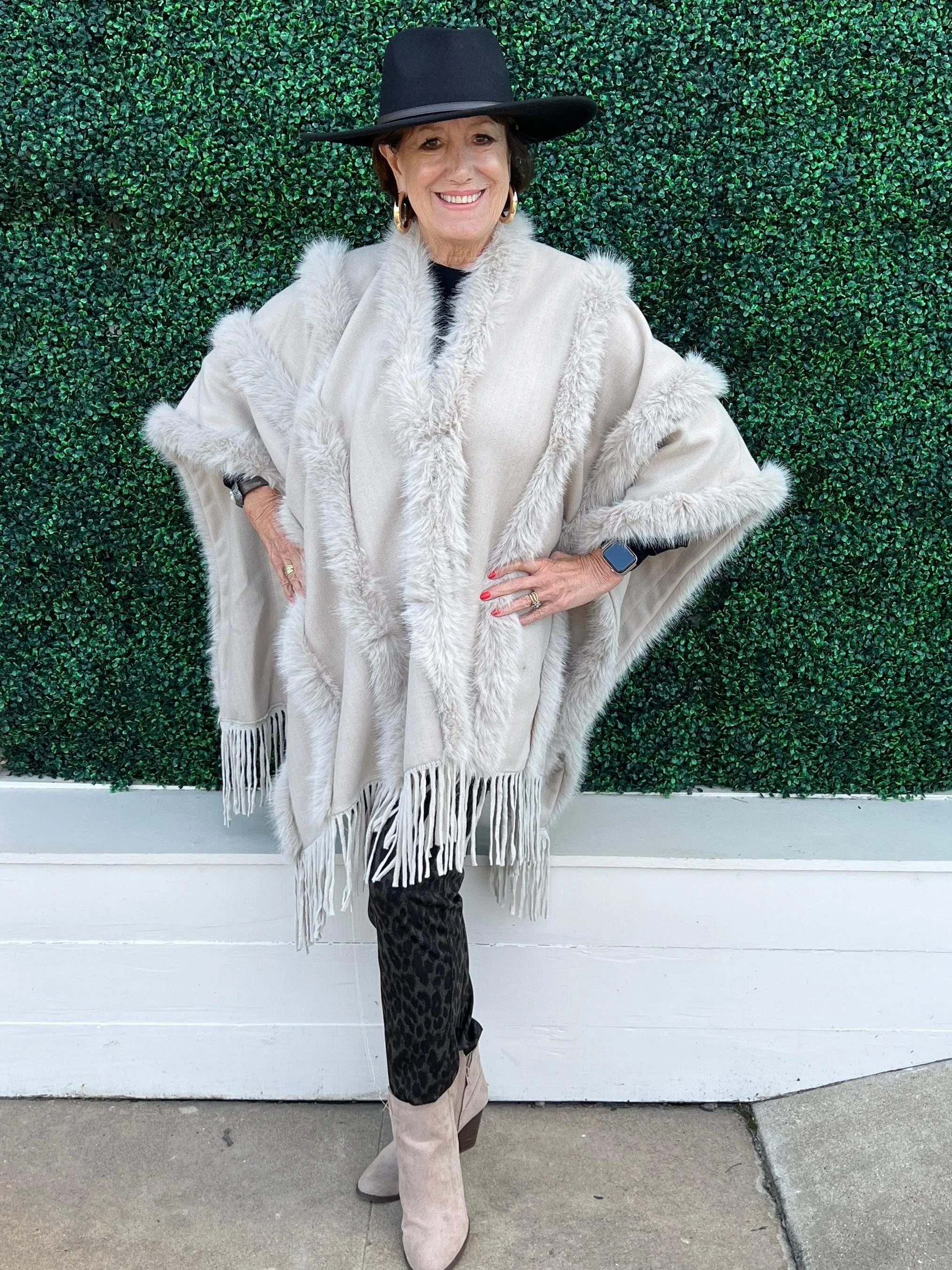 Faux Fur Pelts Cape