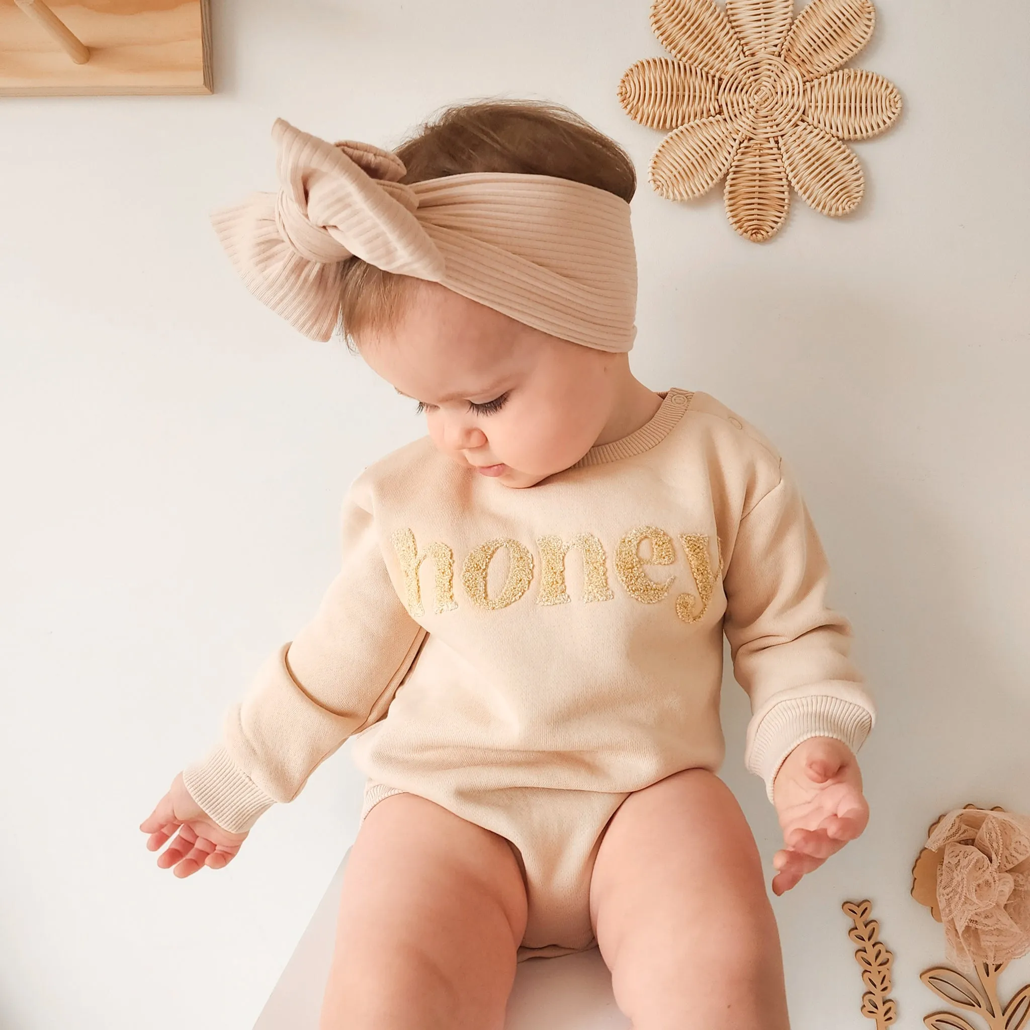 Fleece Jumper Romper - Honey