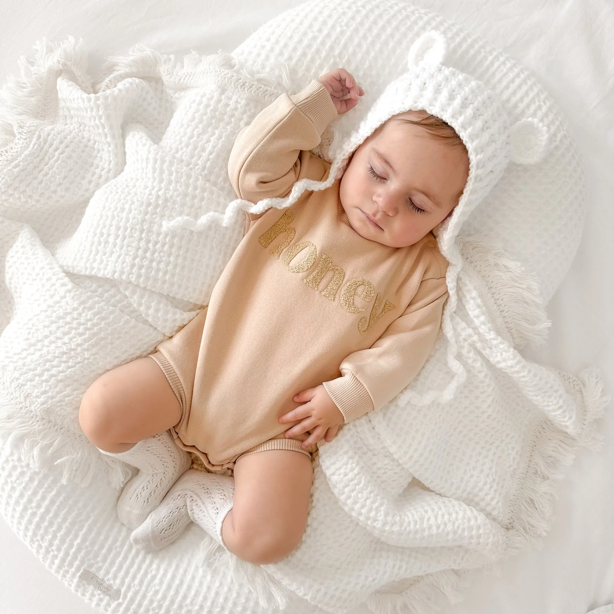 Fleece Jumper Romper - Honey