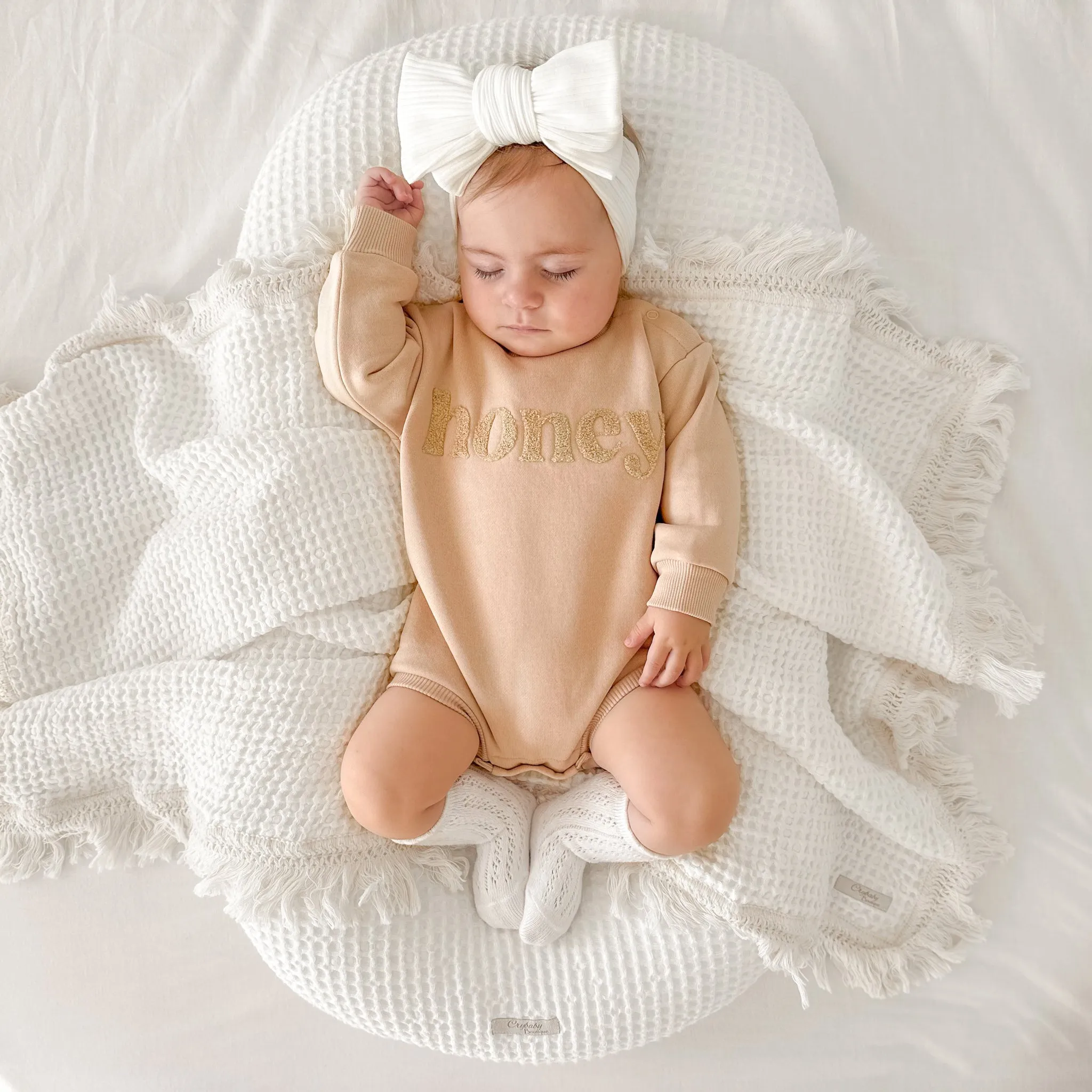 Fleece Jumper Romper - Honey