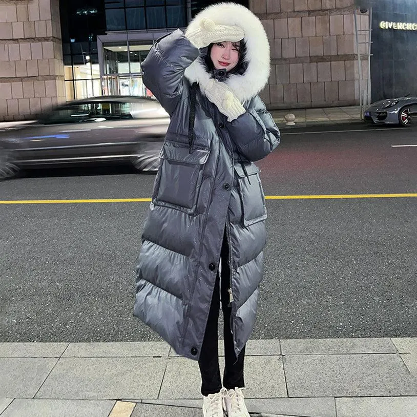 Fur Hooded Long Puffer Coat