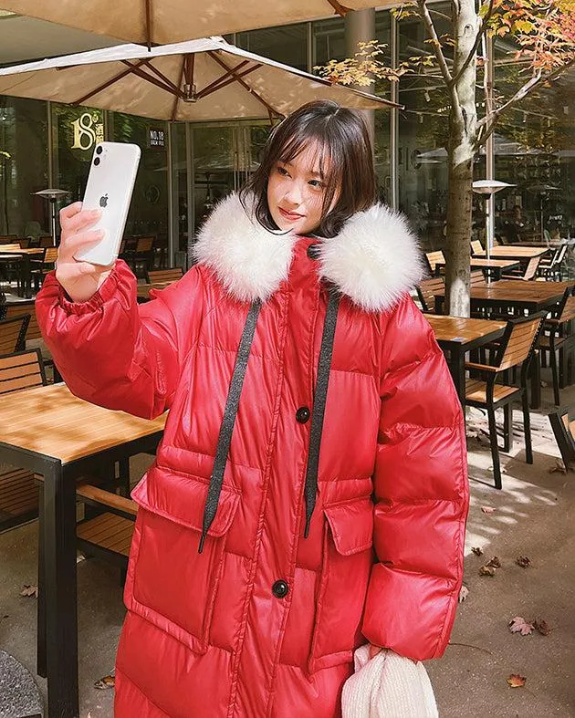 Fur Hooded Long Puffer Coat