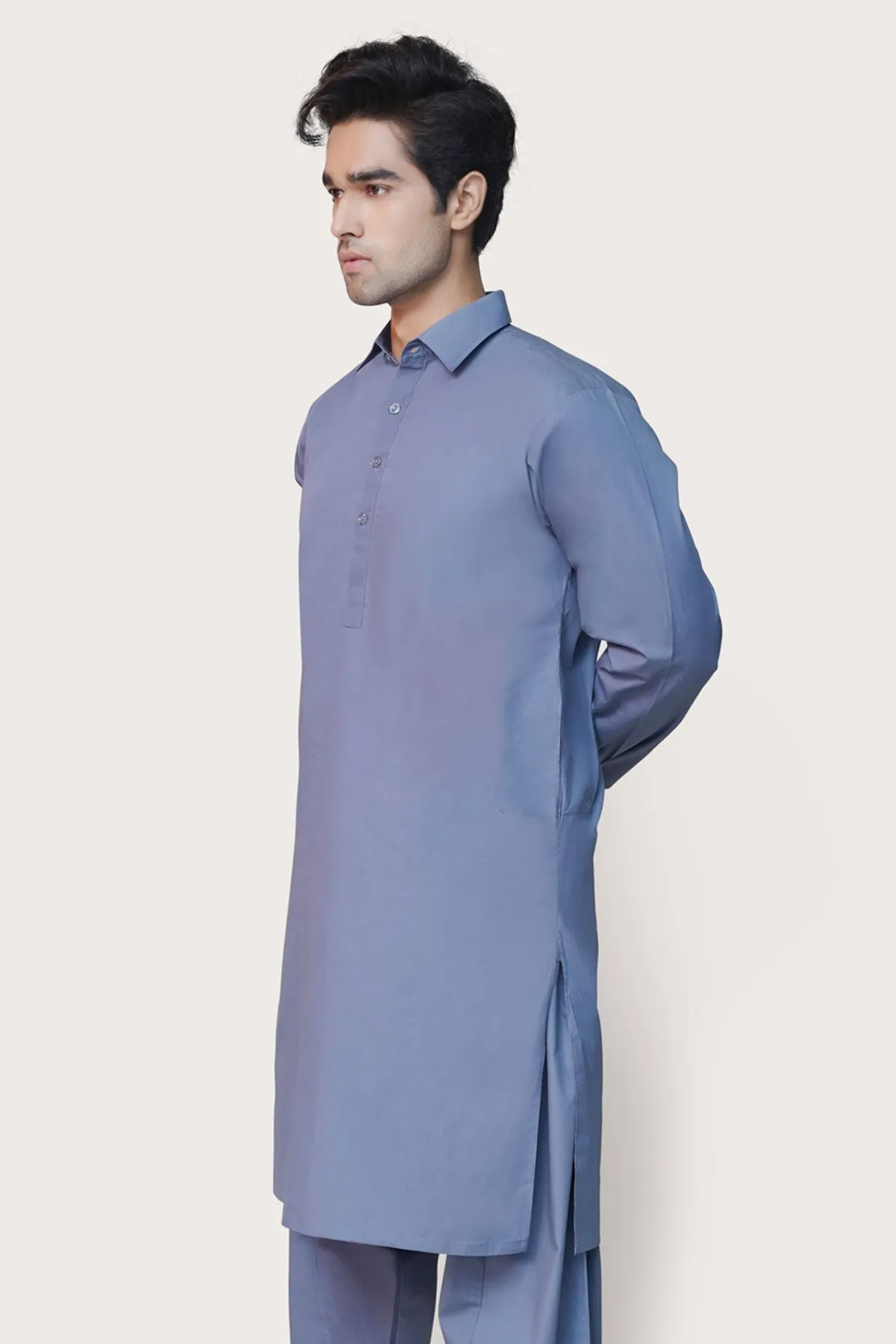 Grey Cotton Kurta Shalwar