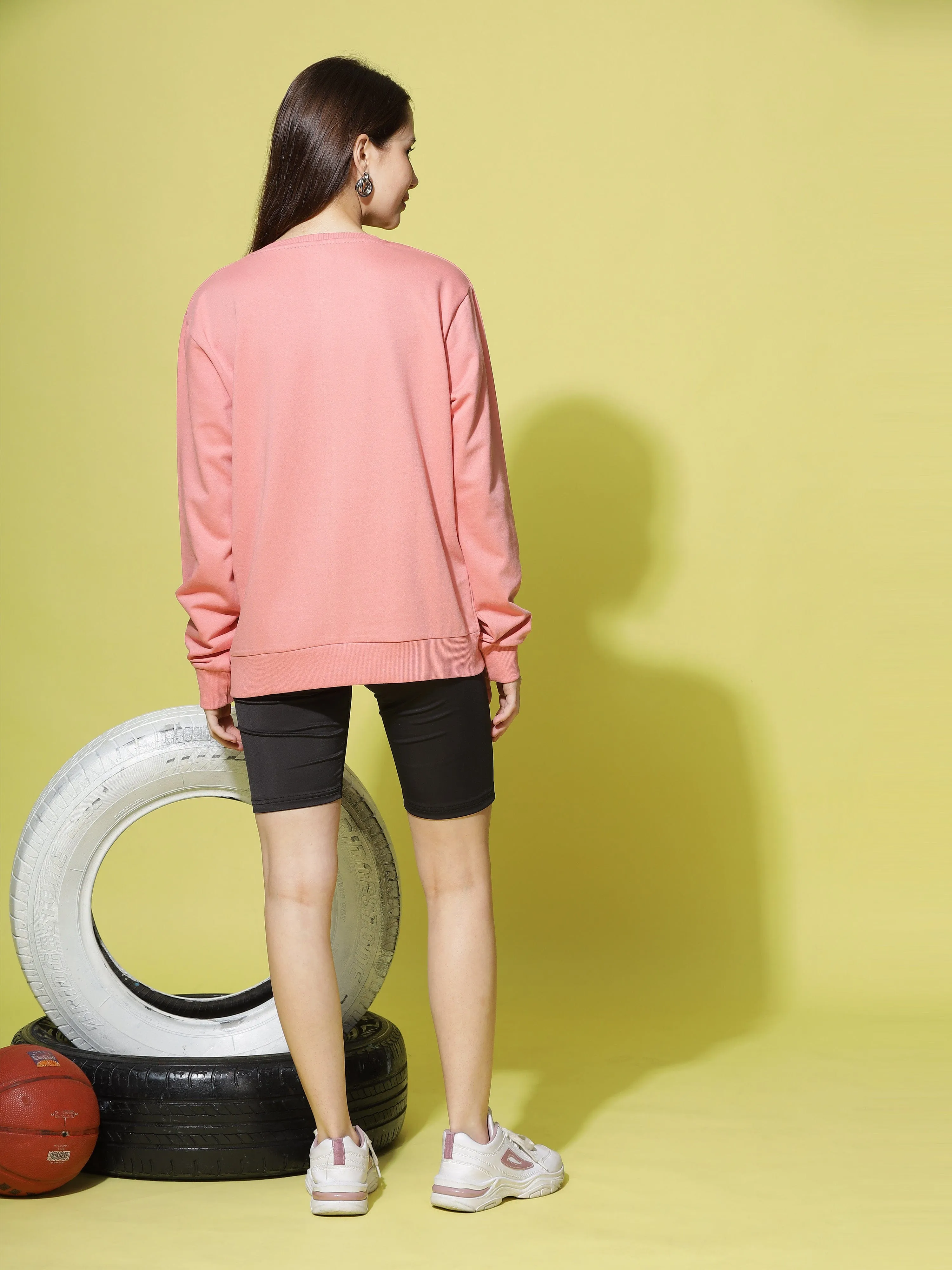 Hosiery Cotton Sweatshirt Peach