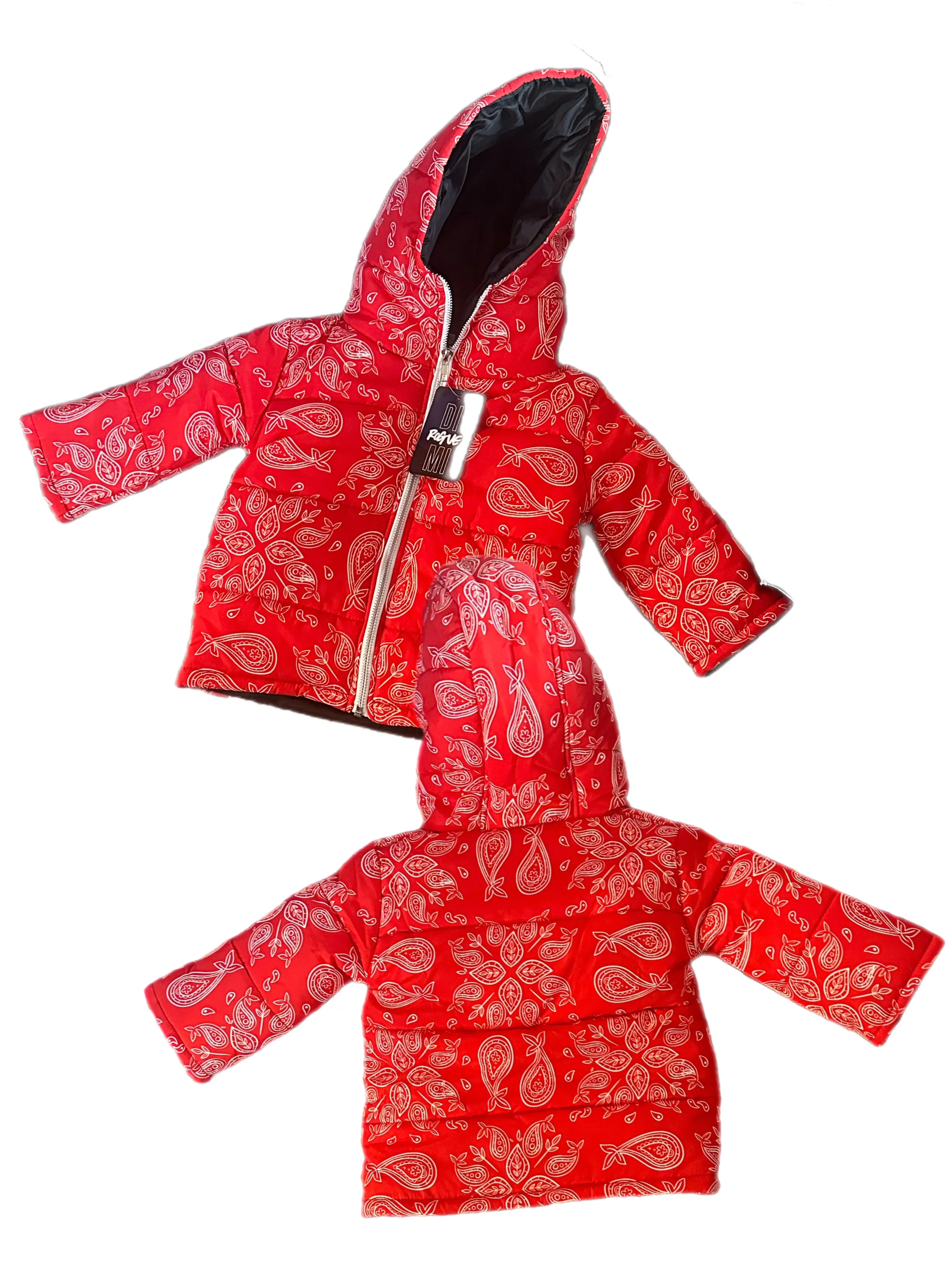 Kids red bandana puffer