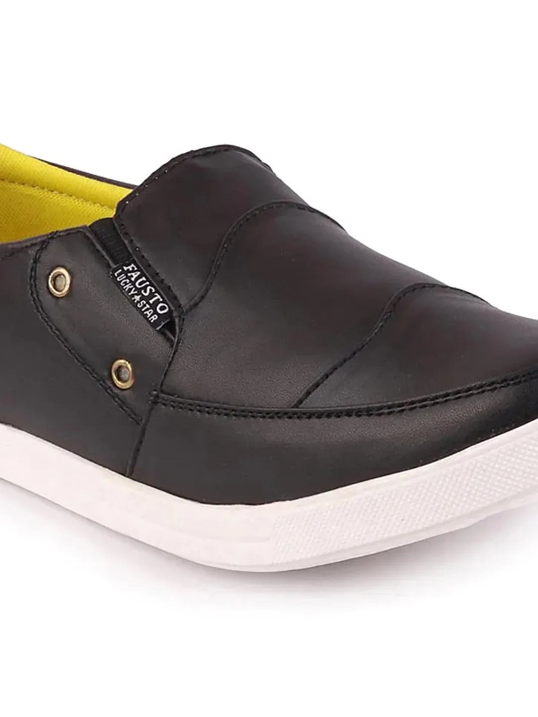 Men Black Casual Slip-On Loafers