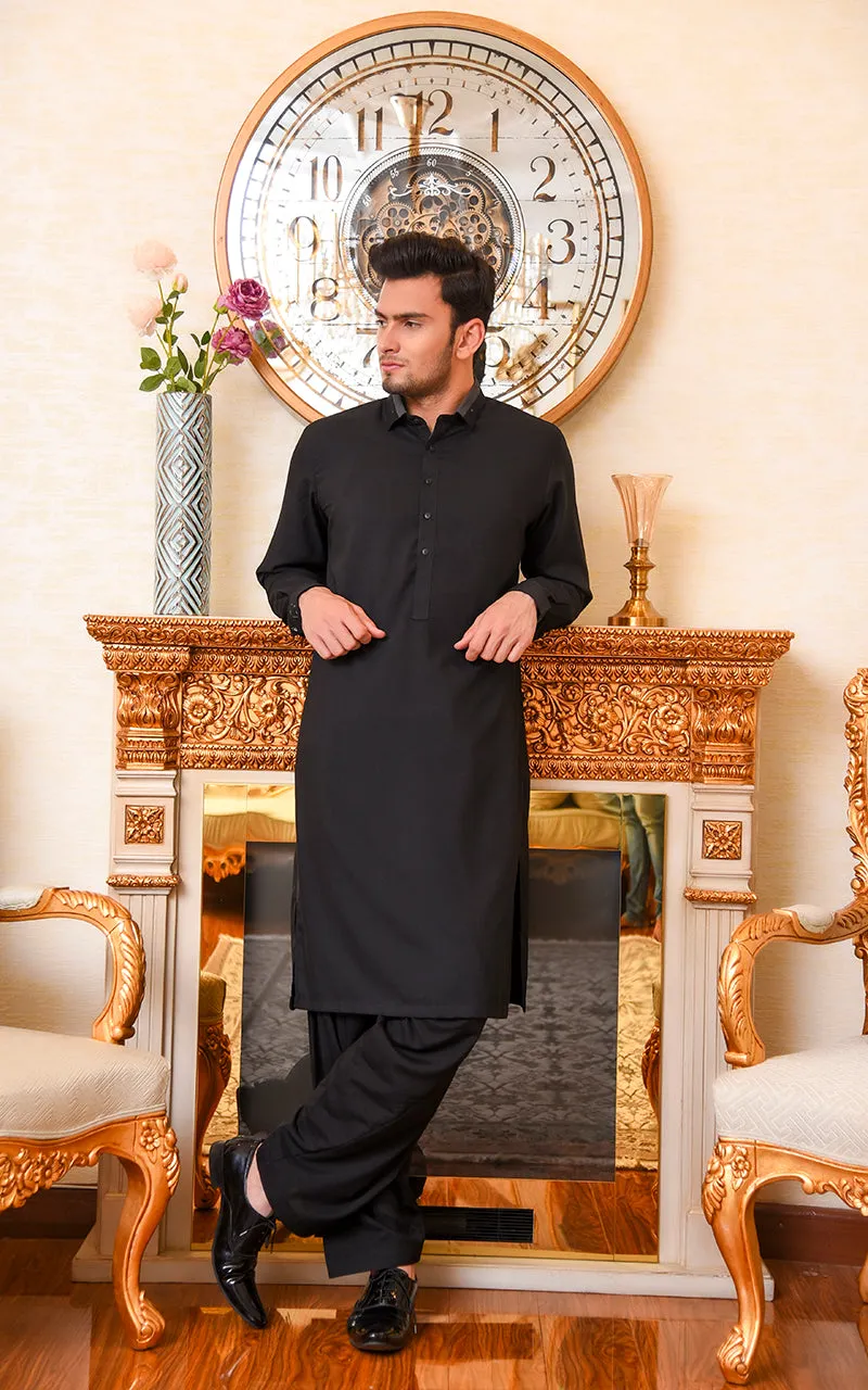 Men Premium Shalwar Kameez Black