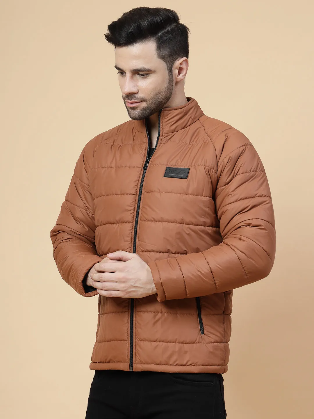 Men Solid Puffer Jacket